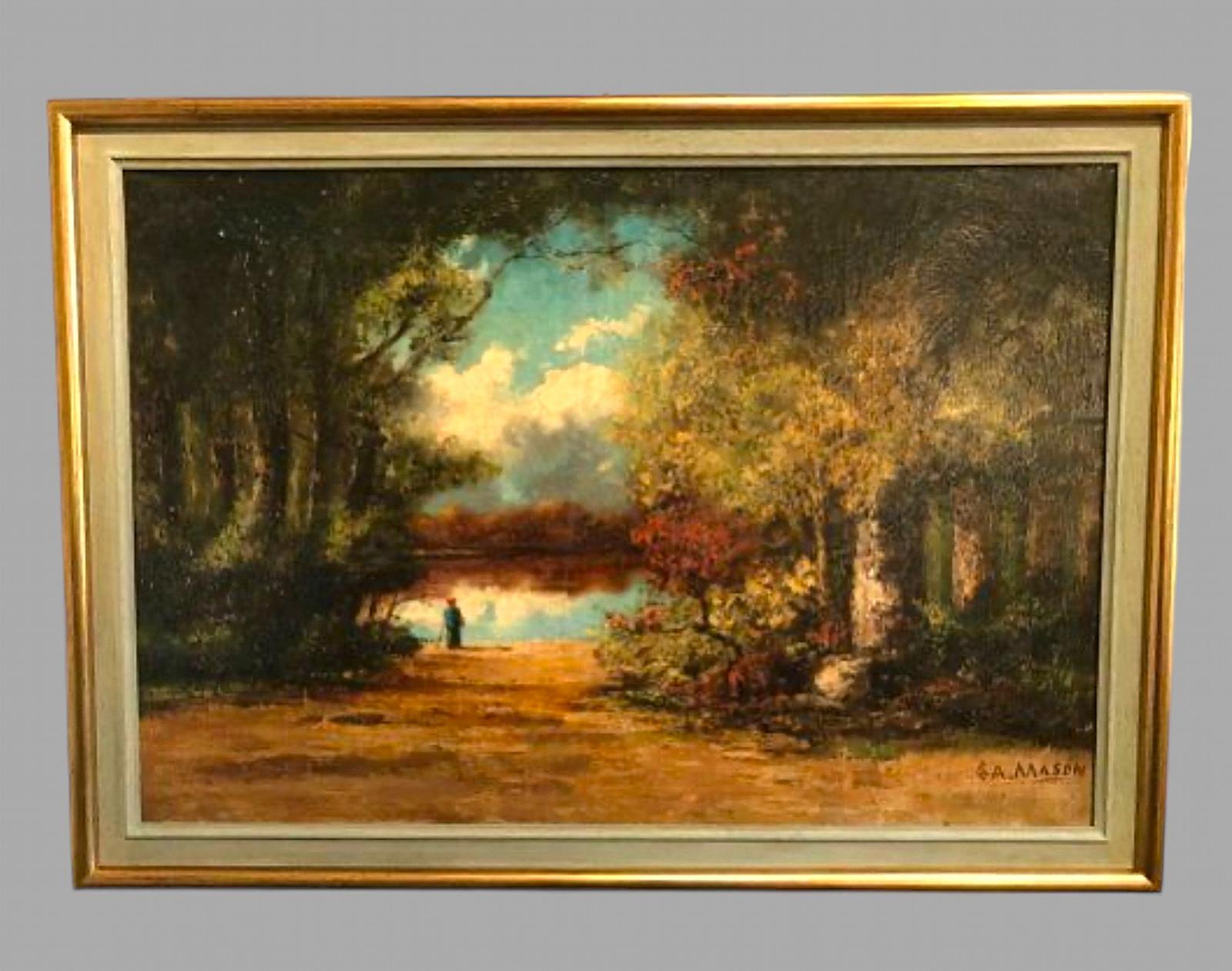 S A Mason - Oil on Canvas - Lady by the Lake (1 of 5)