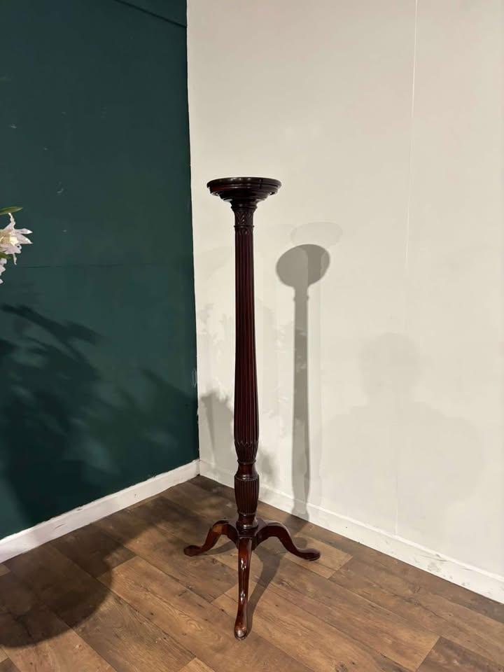 Tall Mahogany Torchiere Plant Stand (1 of 18)
