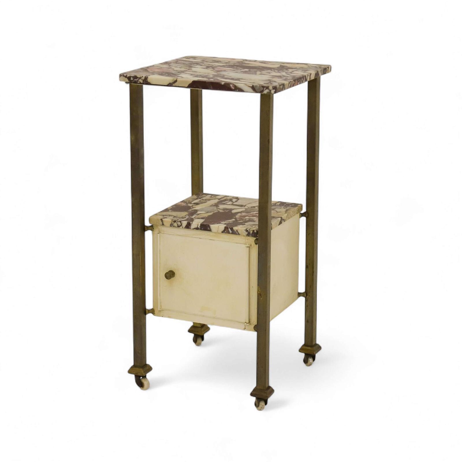 Early 20th Century French Brass & Arabescato Viola Marble Nightstand (1 of 12)