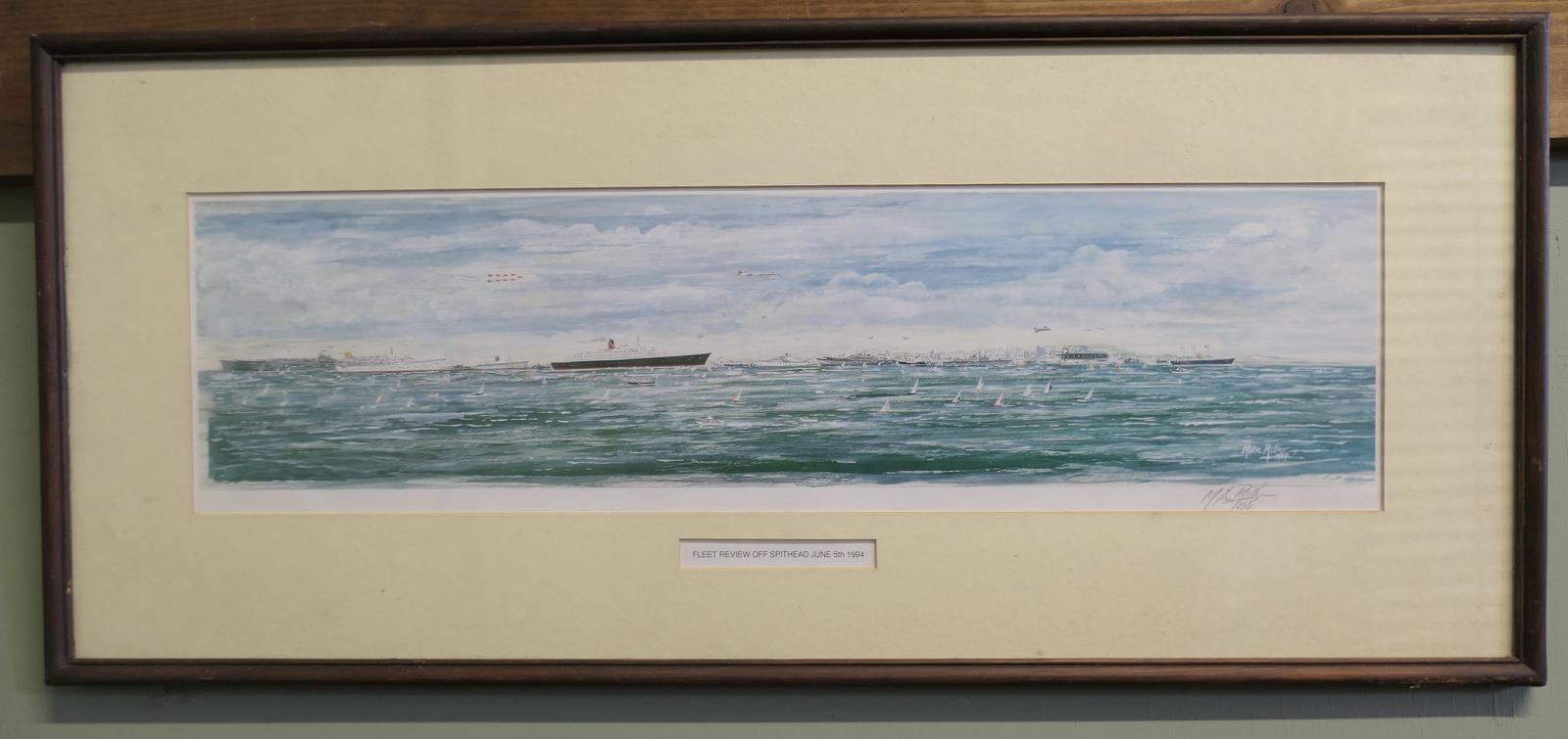 1994 Watercolour, Fleet Review of Spithead by Mike Miller (1 of 6)