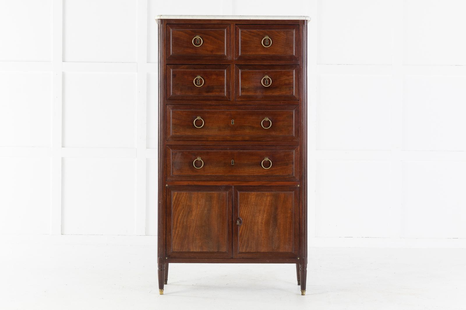 19th Century French Mahogany Marble Top Cabinet (1 of 10) 19th Century French Mahogany Marble Top Cabinet (1 of 10)