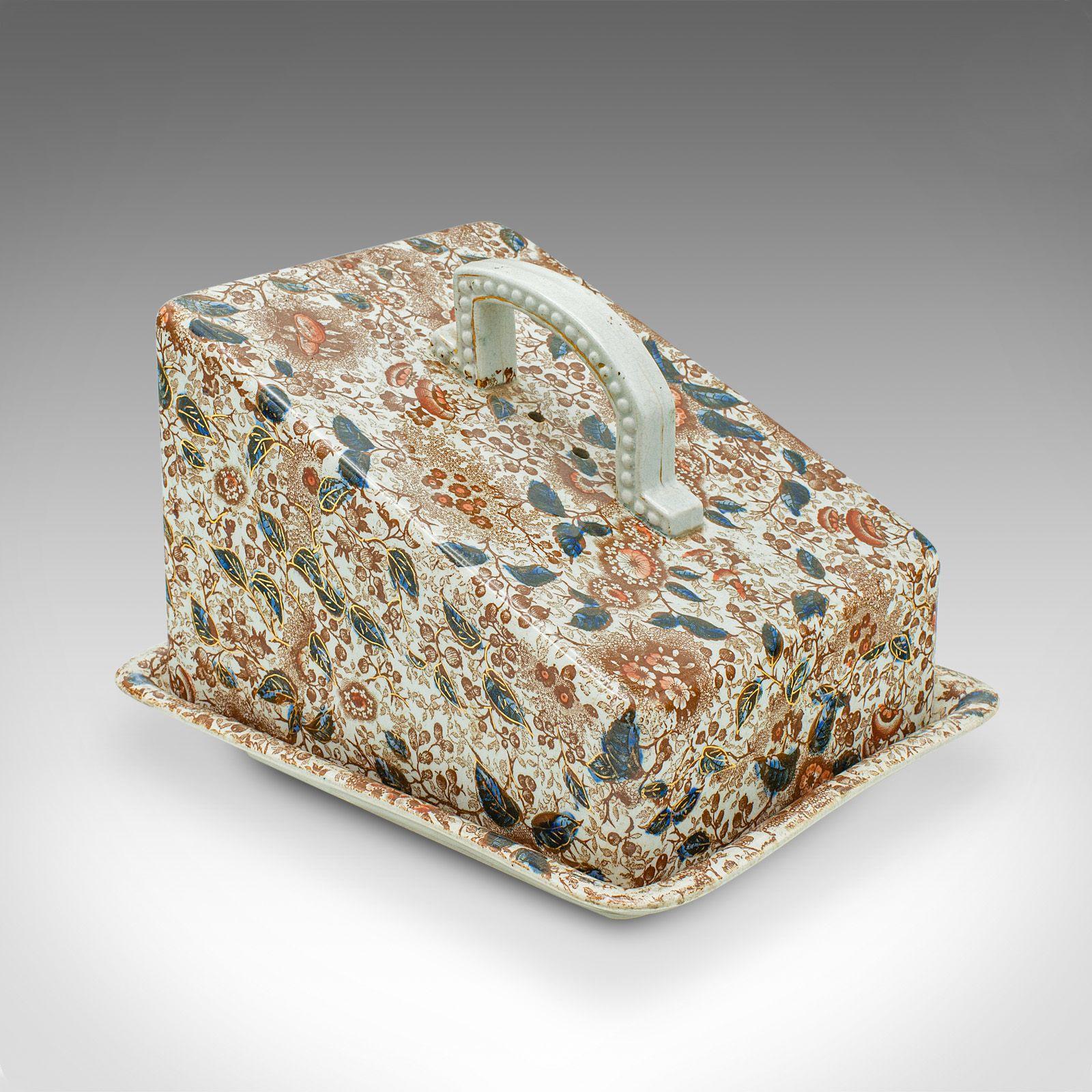 Antique Cheese Keeper, German, Ceramic, Butter Dish - Ludwig Wessel - Victorian (1 of 10)
