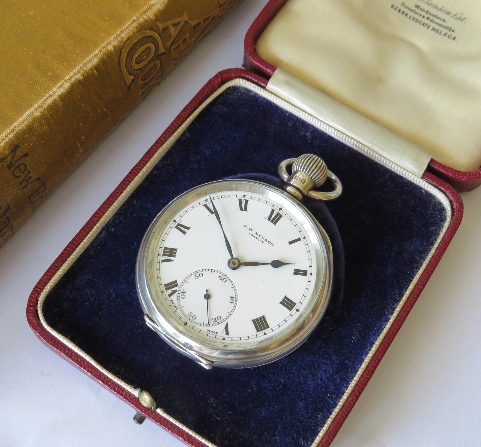 Pocket Watch: Silver Cyma Pocket Watch - J W Benson 1933 (1 of 5) Pocket Watch: Silver Cyma Pocket Watch - J W Benson 1933 (1 of 5)