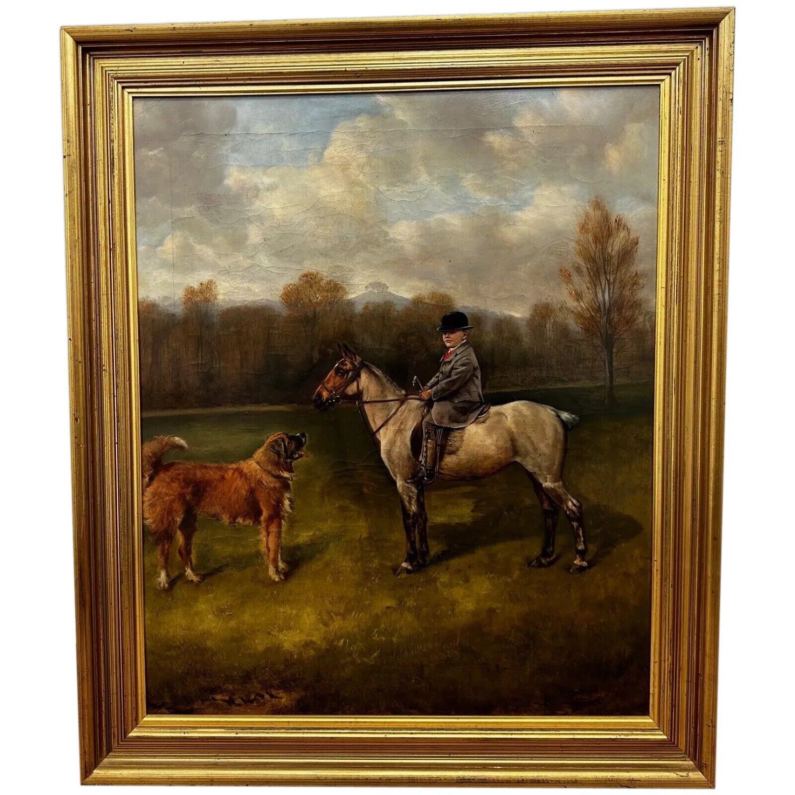 Oil Portrait — Francis James Fry Aged 5 Riding Pony with Attendant Dog by John Alfred Wheeler (1821–1903) (1 of 23)