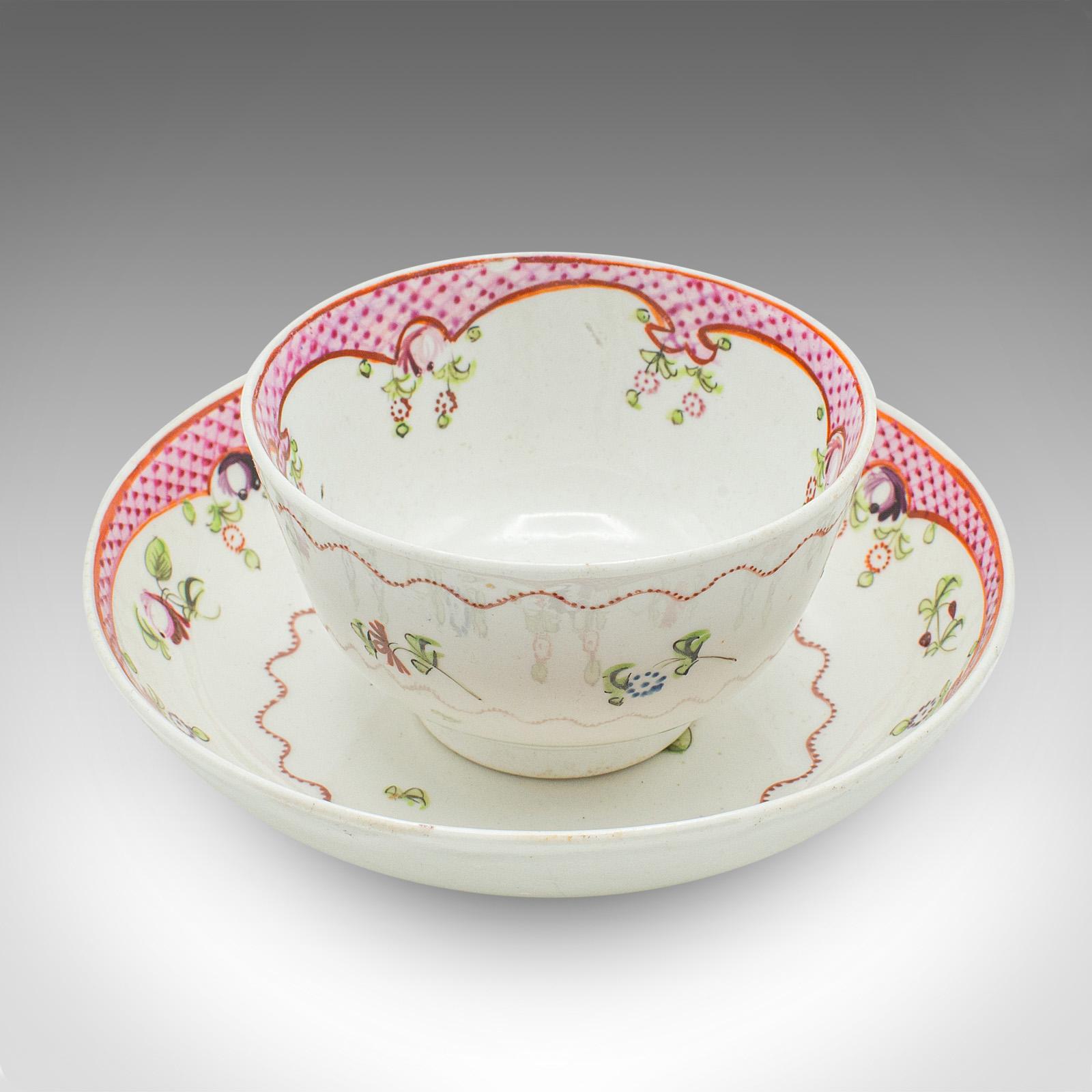 Antique Green Tea Sipping Duo, Japanese, Ceramic, Cup & Saucer, Victorian, 1900 (1 of 9)