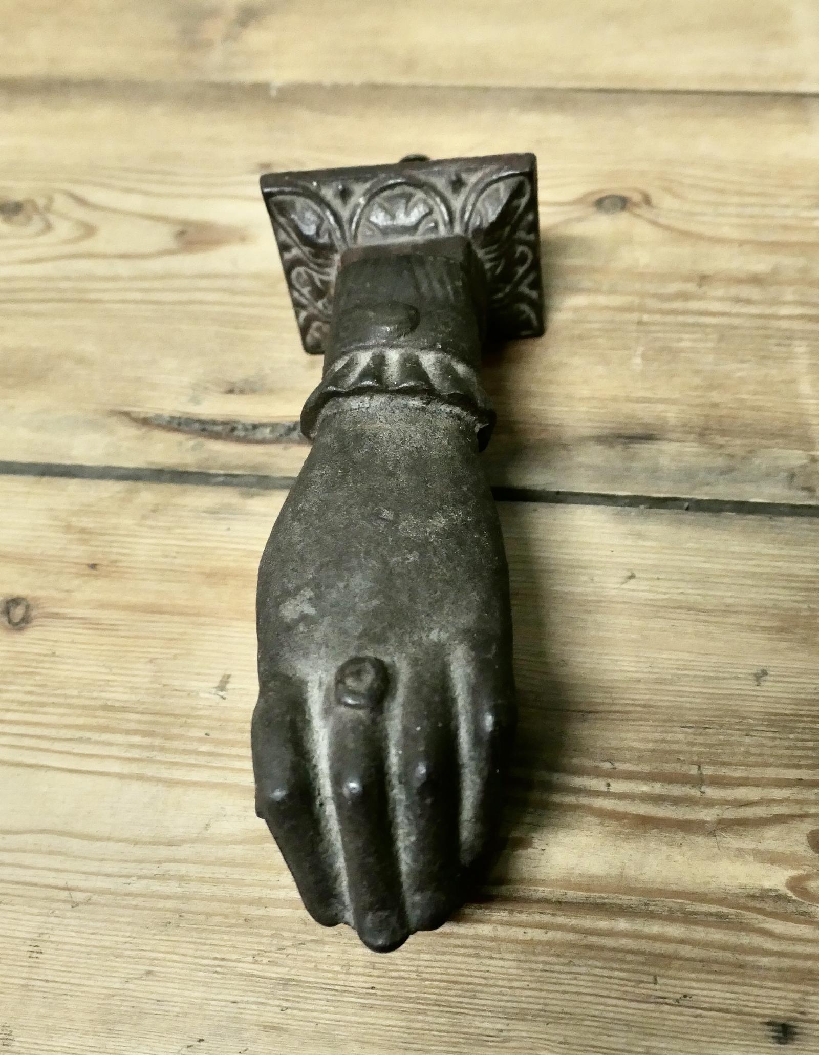 Heavy Iron Door Knocker, a Hand Knocking on the Door (1 of 4)