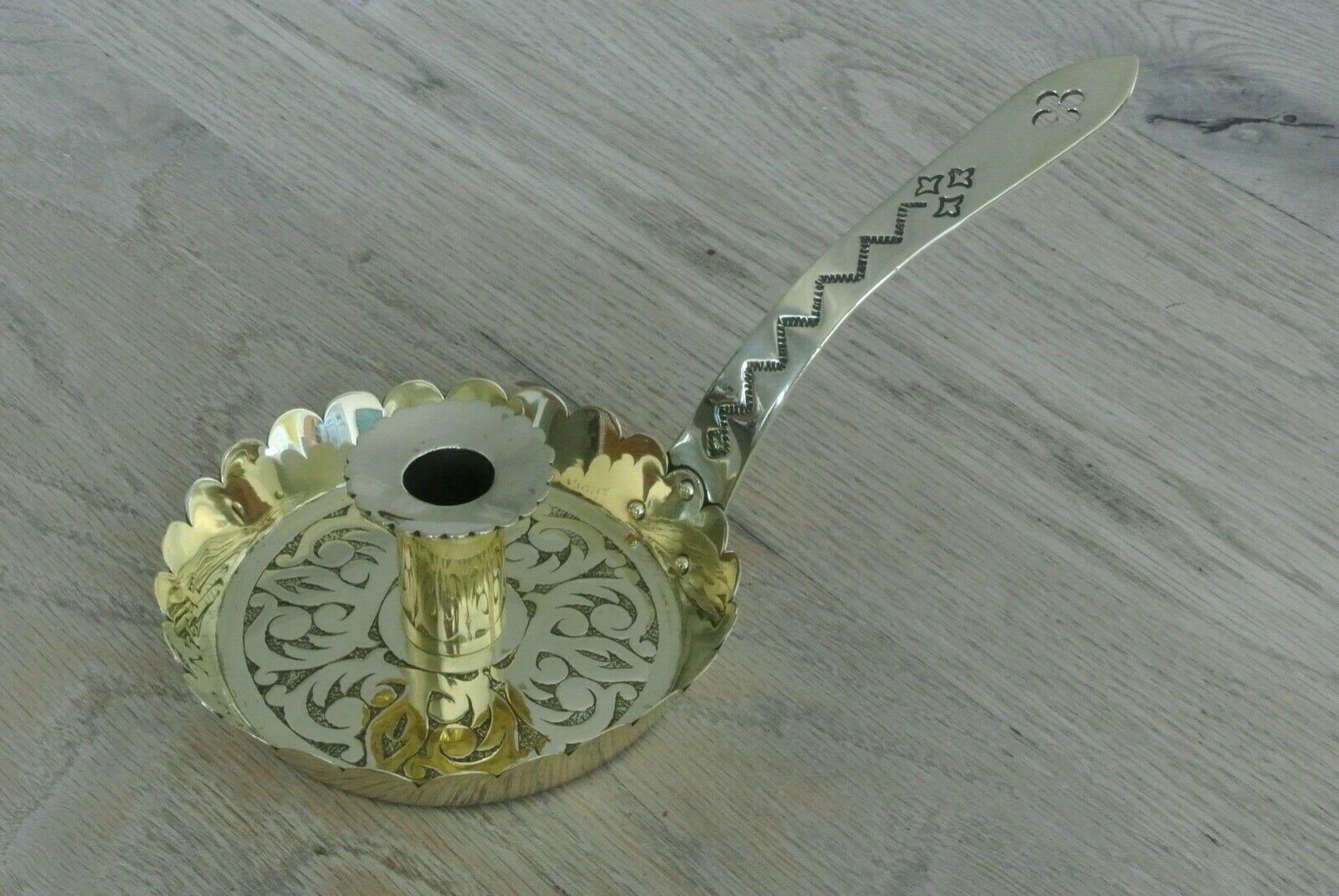 Quality Victorian Gothic Revival Good Night Brass Chamberstick Candlestick 1880 (1 of 7)