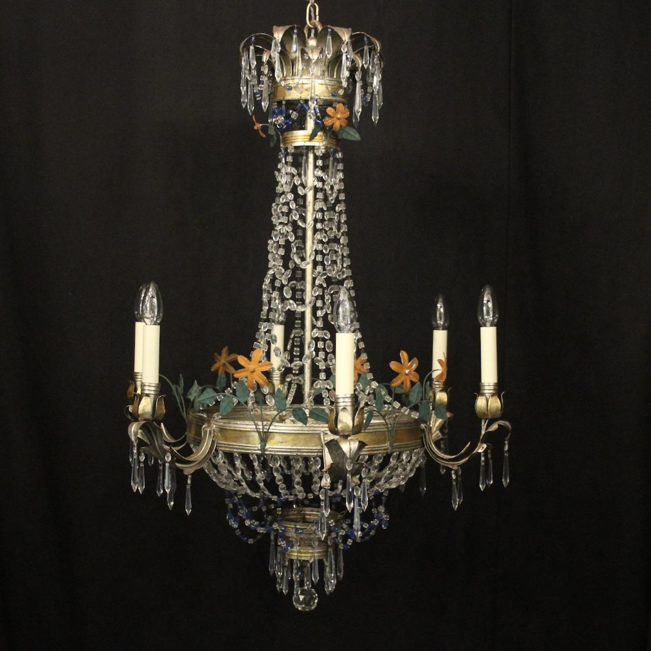 French Silver Gilded Tent & Waterfall Chandelier (1 of 10) French Silver Gilded Tent & Waterfall Chandelier (1 of 10)