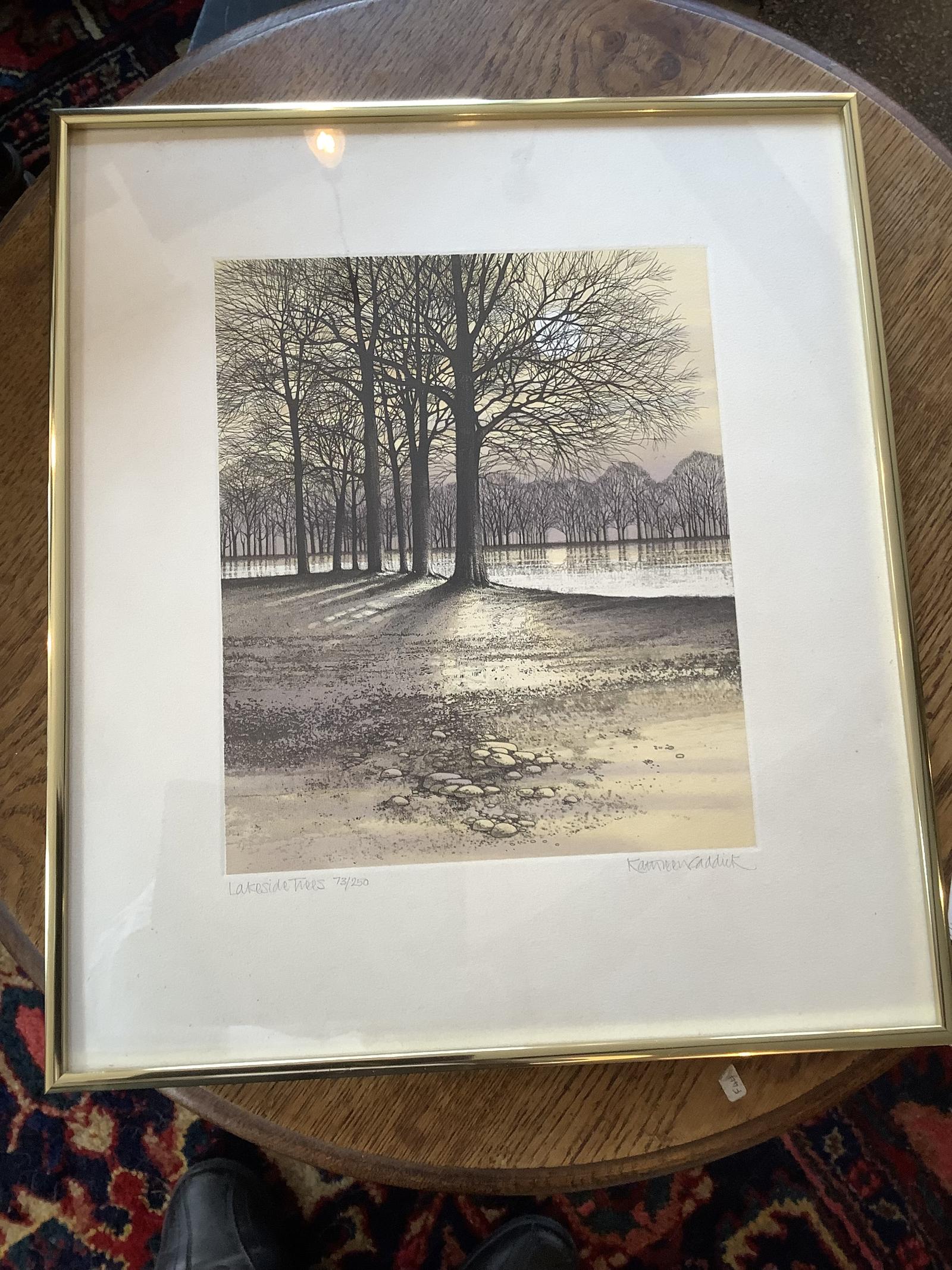 Kathleen Caddick"  L/e Etching  "Lakeside Trees" (1 of 2)