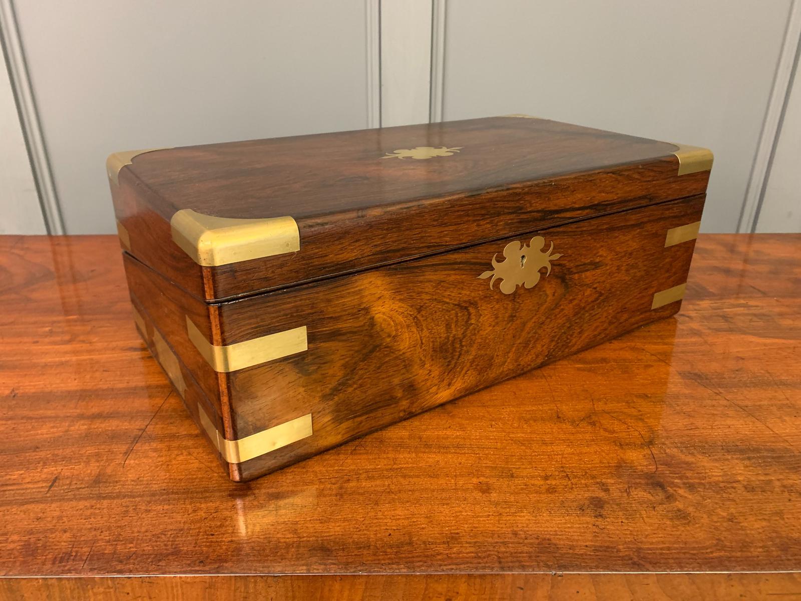 Large Regency Rosewood Military Writing Box (1 of 27)