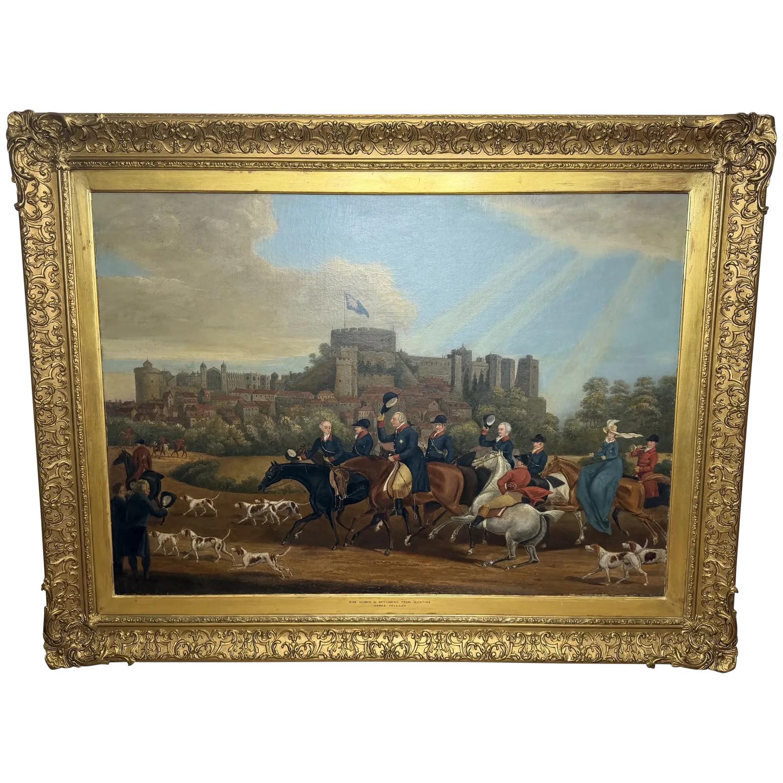 19th Century Oil Painting King George III Returning from Hunting at Windsor Castle (1 of 104) 19th Century Oil Painting King George III Returning from Hunting at Windsor Castle (1 of 104)