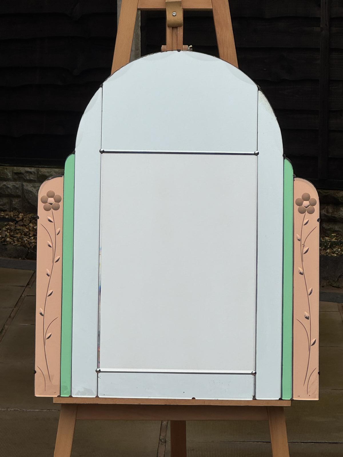 Large Tri Colour Art Deco Mirror (1 of 5)