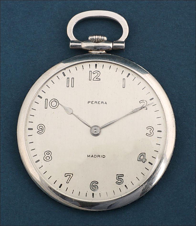 Antique Ultra-thin Sapphires & Platinum Pocket Watch. Switzerland, Circa 1930 (1 of 12)
