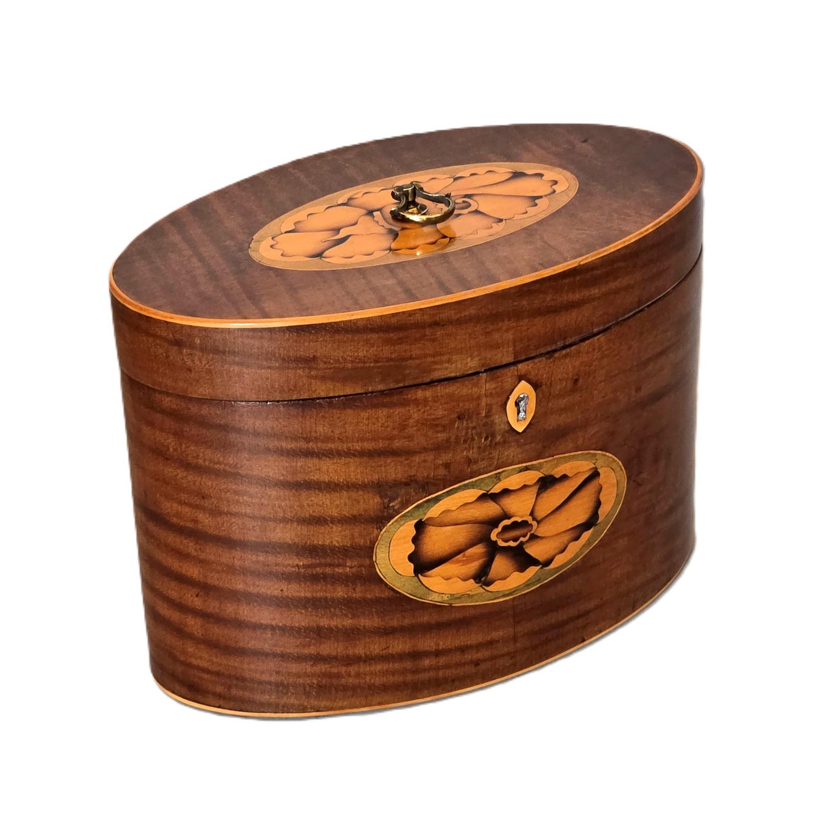 Fine Georgian Sheraton Inlaid Tea Caddy (1 of 11) Fine Georgian Sheraton Inlaid Tea Caddy (1 of 11)