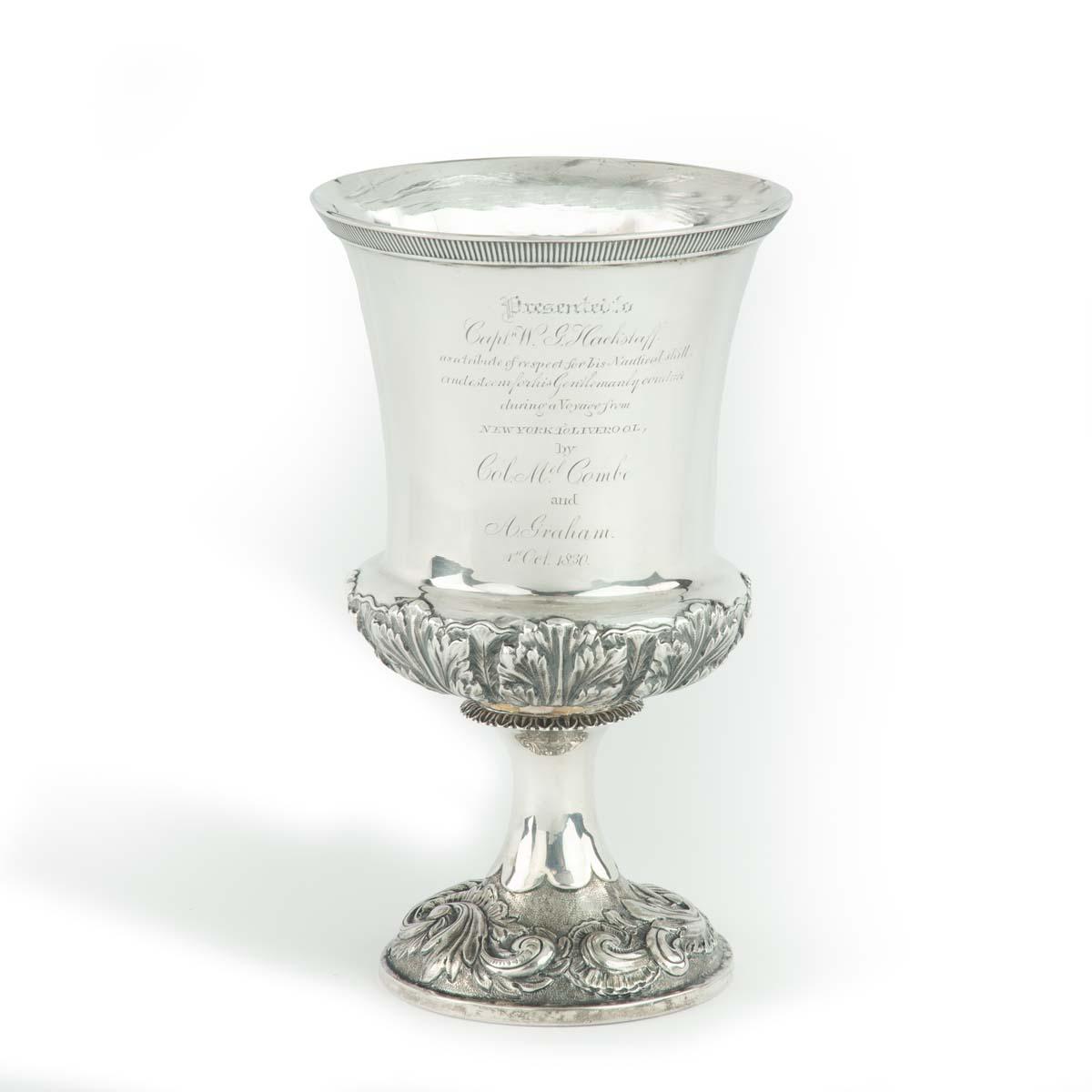 Silver Goblet Presented to Captain W. G. Hackstaff 1830 (1 of 5)
