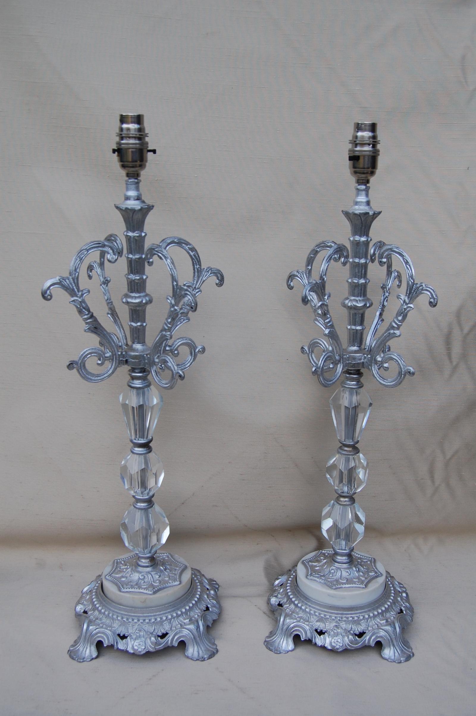 Pair of 1930 Silvered Table Lamp (1 of 3) Pair of 1930 Silvered Table Lamp (1 of 3)