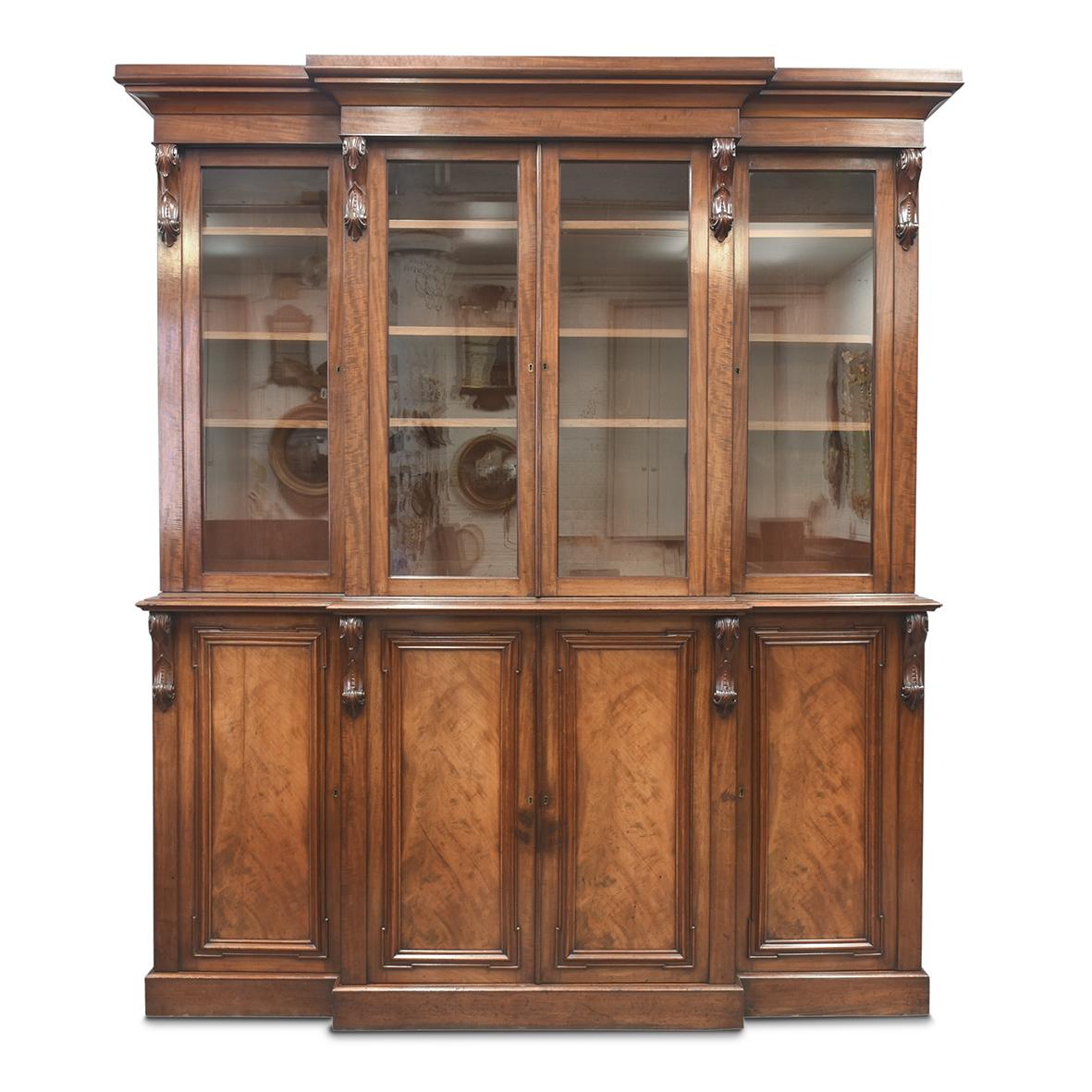 Early Victorian Mahogany Four Door Breakfront Cabinet Bookcase (1 of 9) Early Victorian Mahogany Four Door Breakfront Cabinet Bookcase (1 of 9)