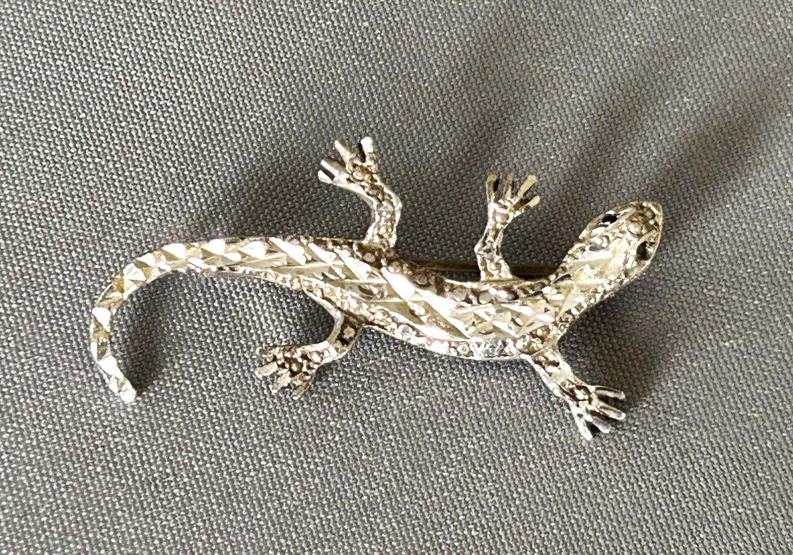 Early 20th Century Silver Lizard Brooch (1 of 5)