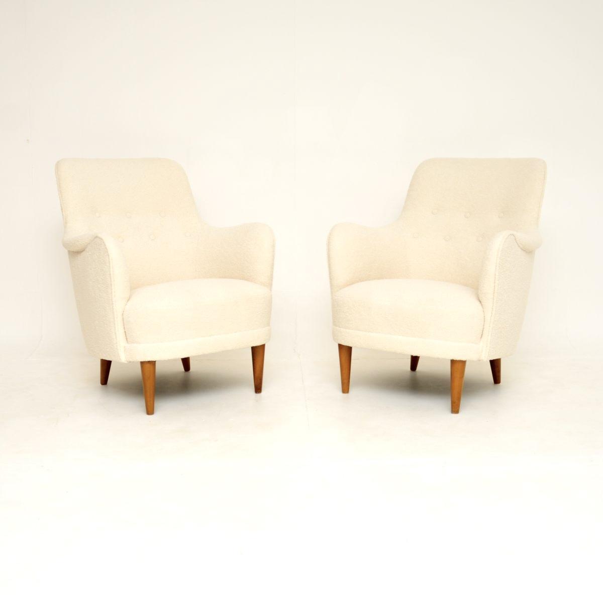 Pair of Vintage Swedish Samsas Armchairs by Carl Malmsten (1 of 7) Pair of Vintage Swedish Samsas Armchairs by Carl Malmsten (1 of 7)