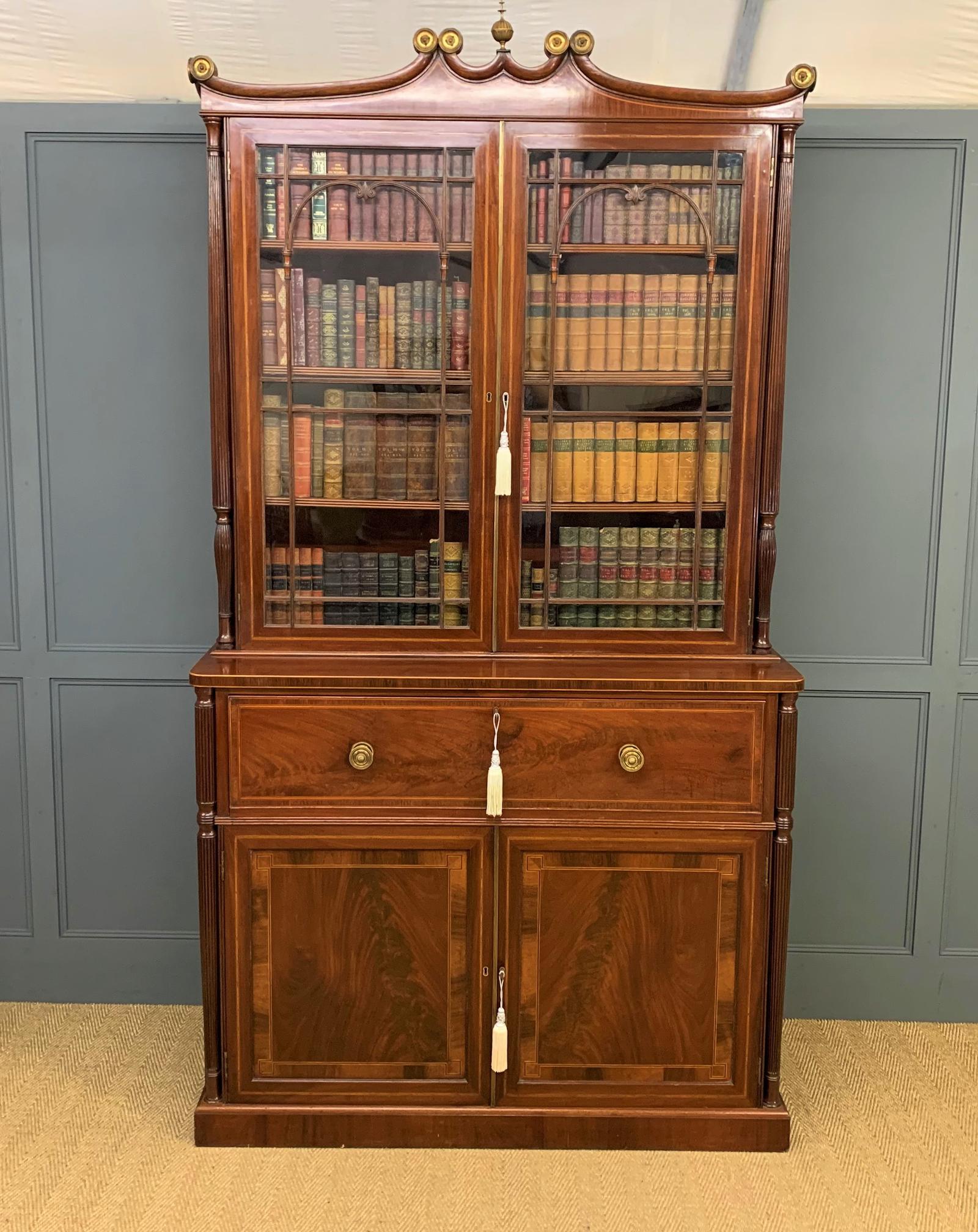 George IV Inlaid Mahogany Secretaire Bookcase (1 of 26) George IV Inlaid Mahogany Secretaire Bookcase (1 of 26)