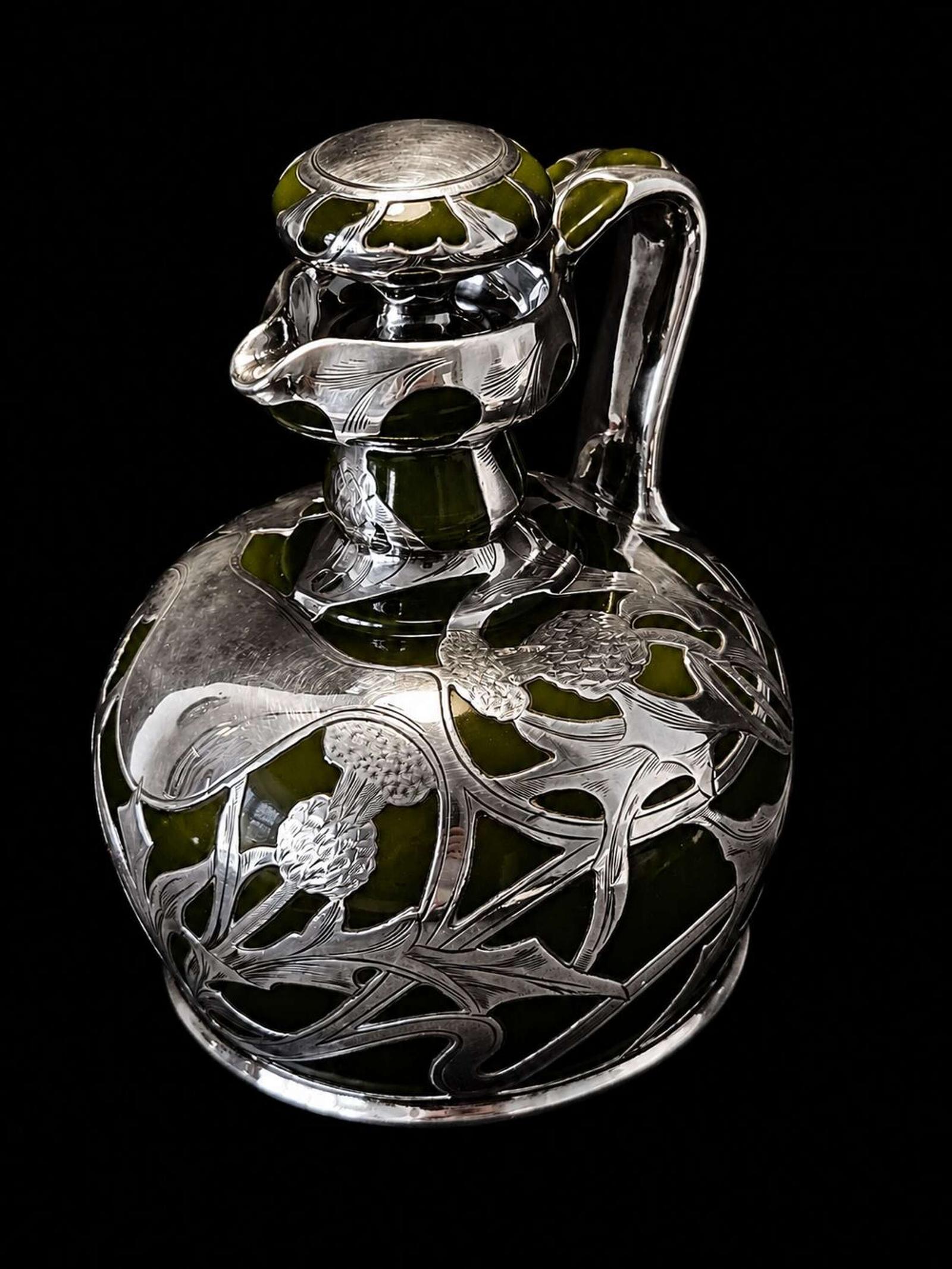 Antique Solid Silver Overlay Whiskey Jug China by Lenox c.1906 (1 of 13) Antique Solid Silver Overlay Whiskey Jug China by Lenox c.1906 (1 of 13)