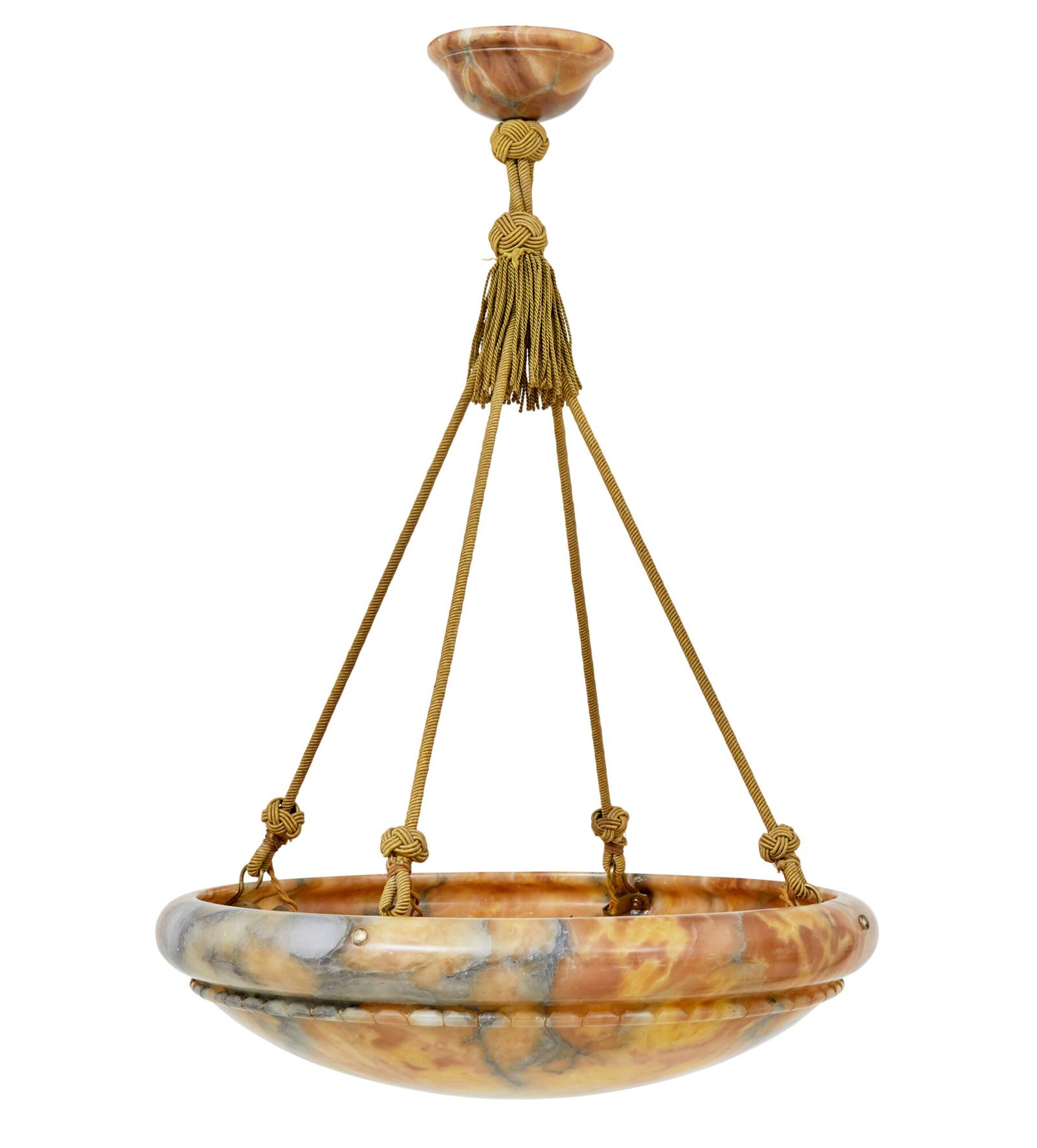 Scandinavian Large Art Deco Alabaster Pendant Light (1 of 7)