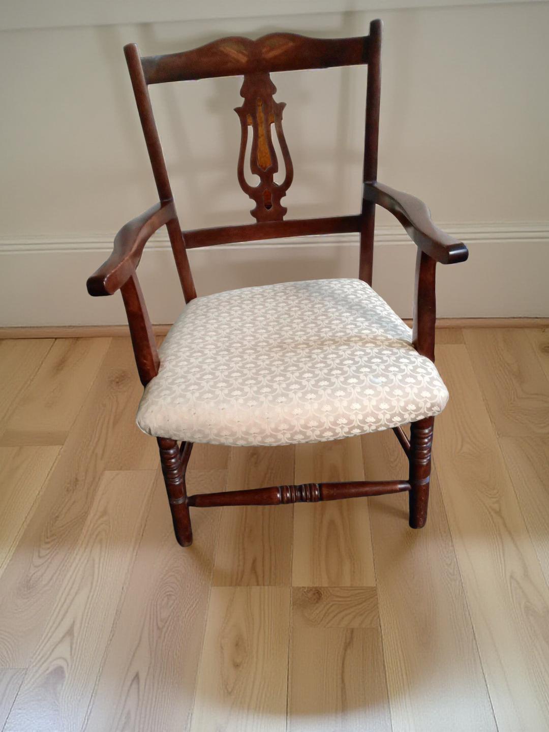 Antique Mahogany Ladies Reading Chair Edwardian (1 of 3)