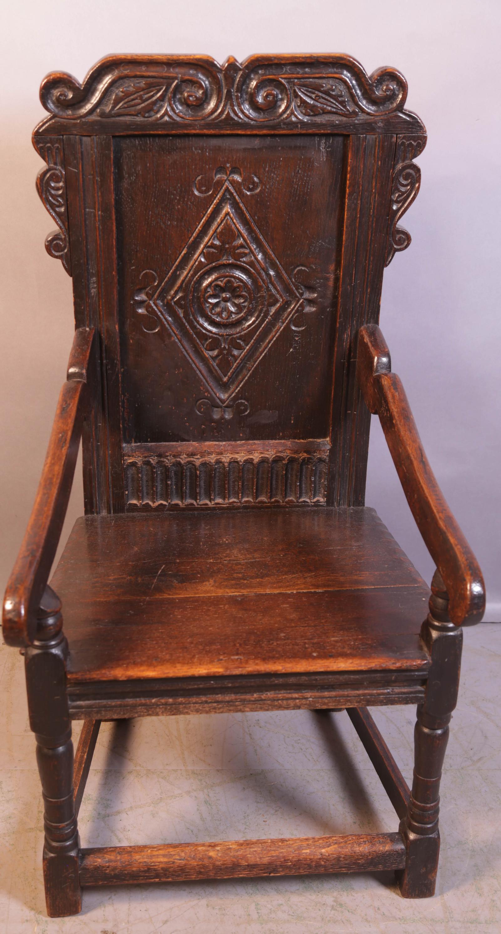 A Nice Oak Wainscott Chair 17th Century (1 of 6)