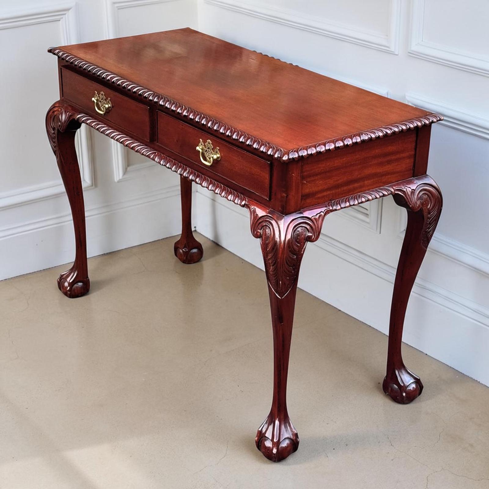 Mahogany Two Drawer Side Table in Chippendale Style (1 of 17) Mahogany Two Drawer Side Table in Chippendale Style (1 of 17)