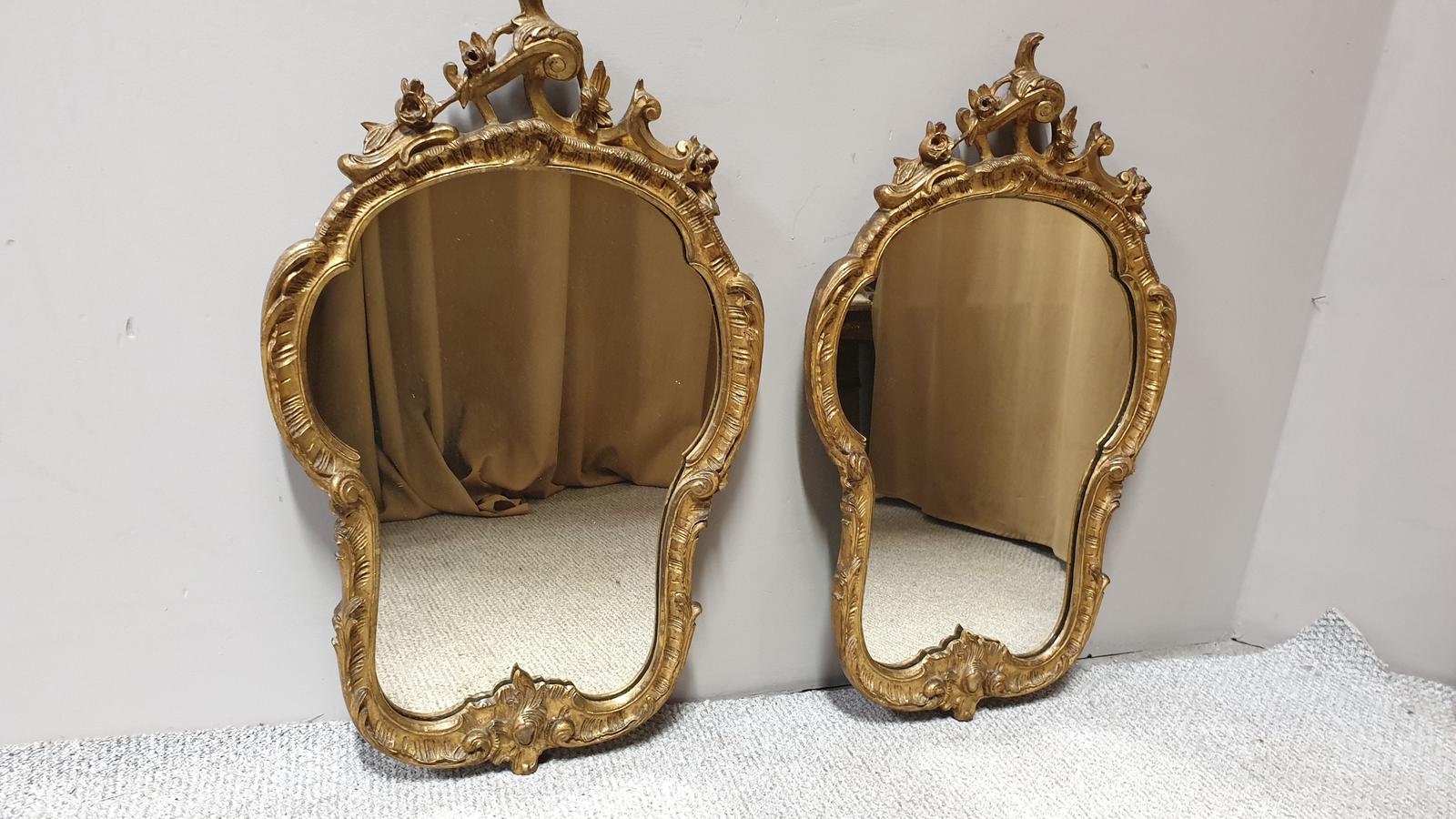 Pair of Victorian Gilt Rococo Mirrors (1 of 1)