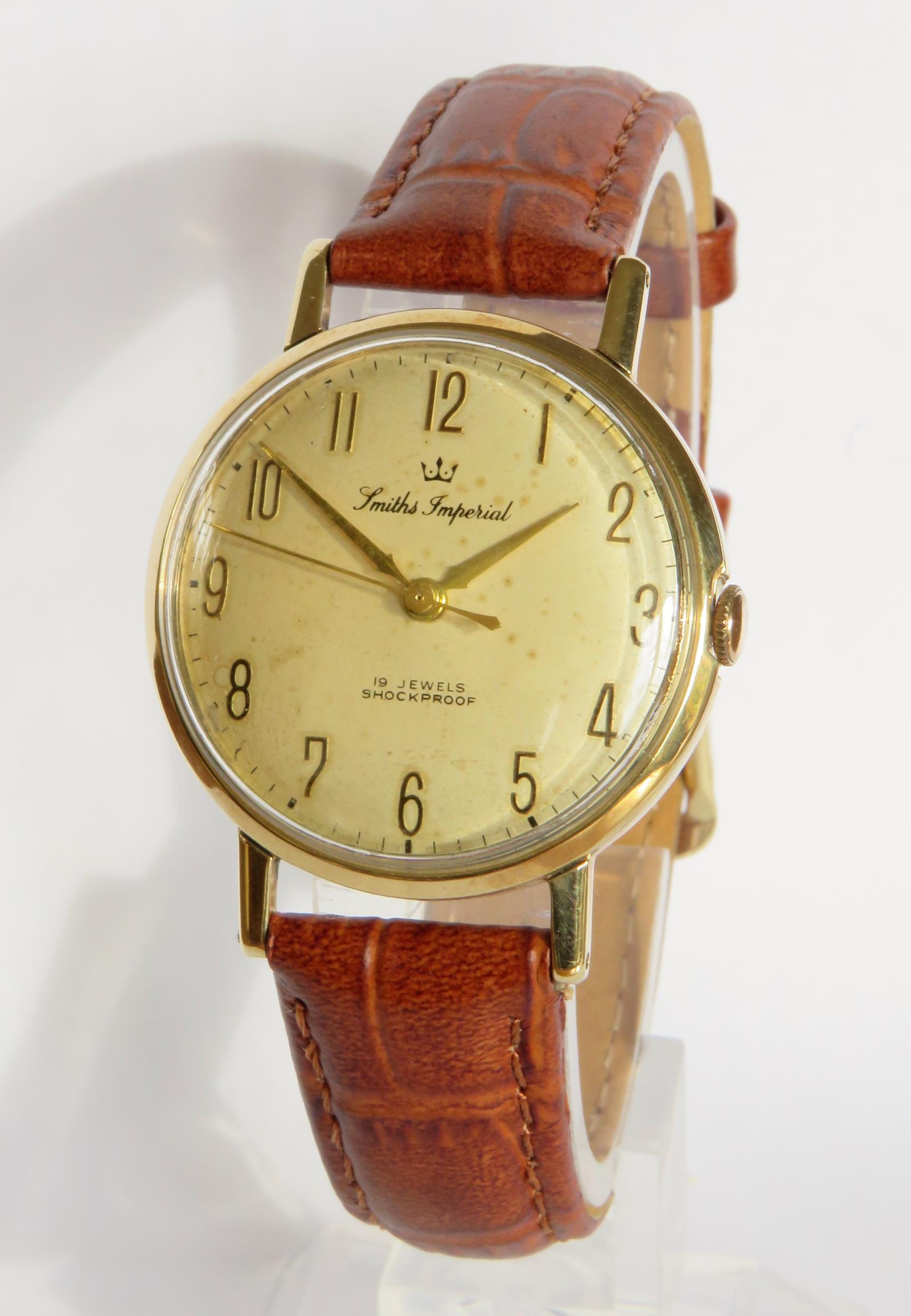 Watch : Gents 9ct Gold Smiths Imperial Wrist Watch, 1960 (1 of 5)