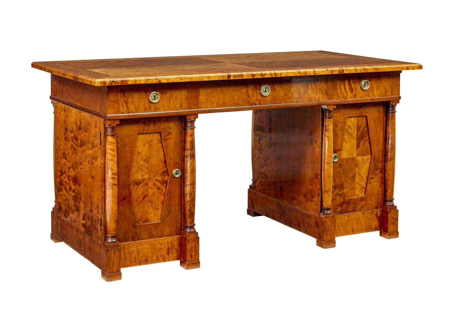 19th Century Empire Revival Swedish Birch Desk (1 of 11)
