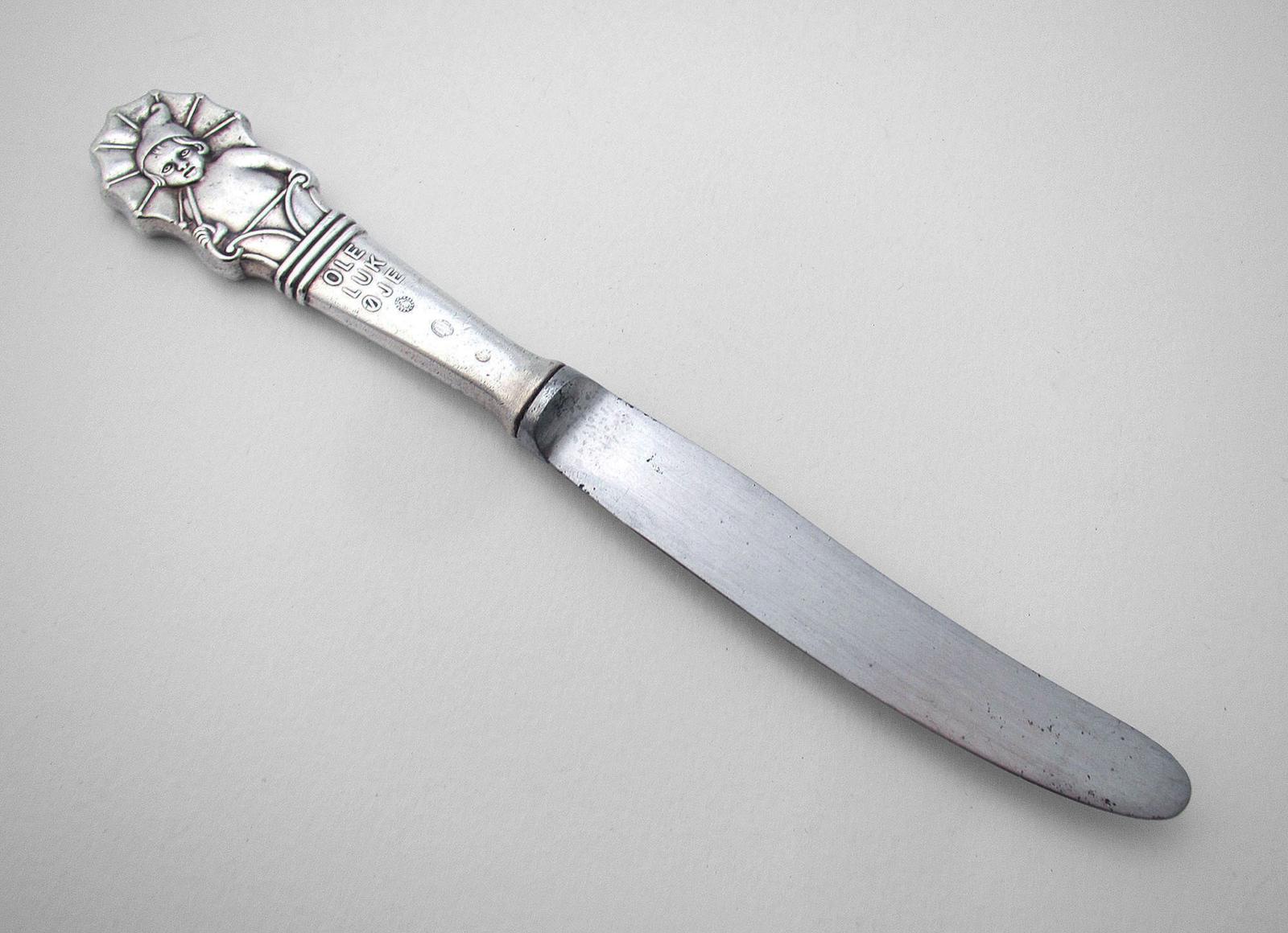 Danish Hans Christian Andersen - Ole Lukøje Ole-luk-oie Fairy Tales Children Story Novelty Solid Silver 830 Cutlery Knife Letter Opener (1 of 6)