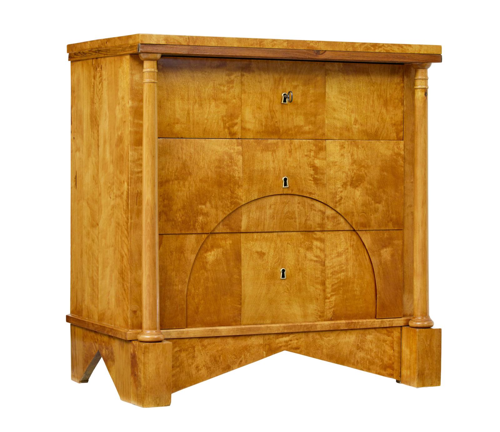 19th Century Swedish Empire Birch Chest of Drawers (1 of 11)