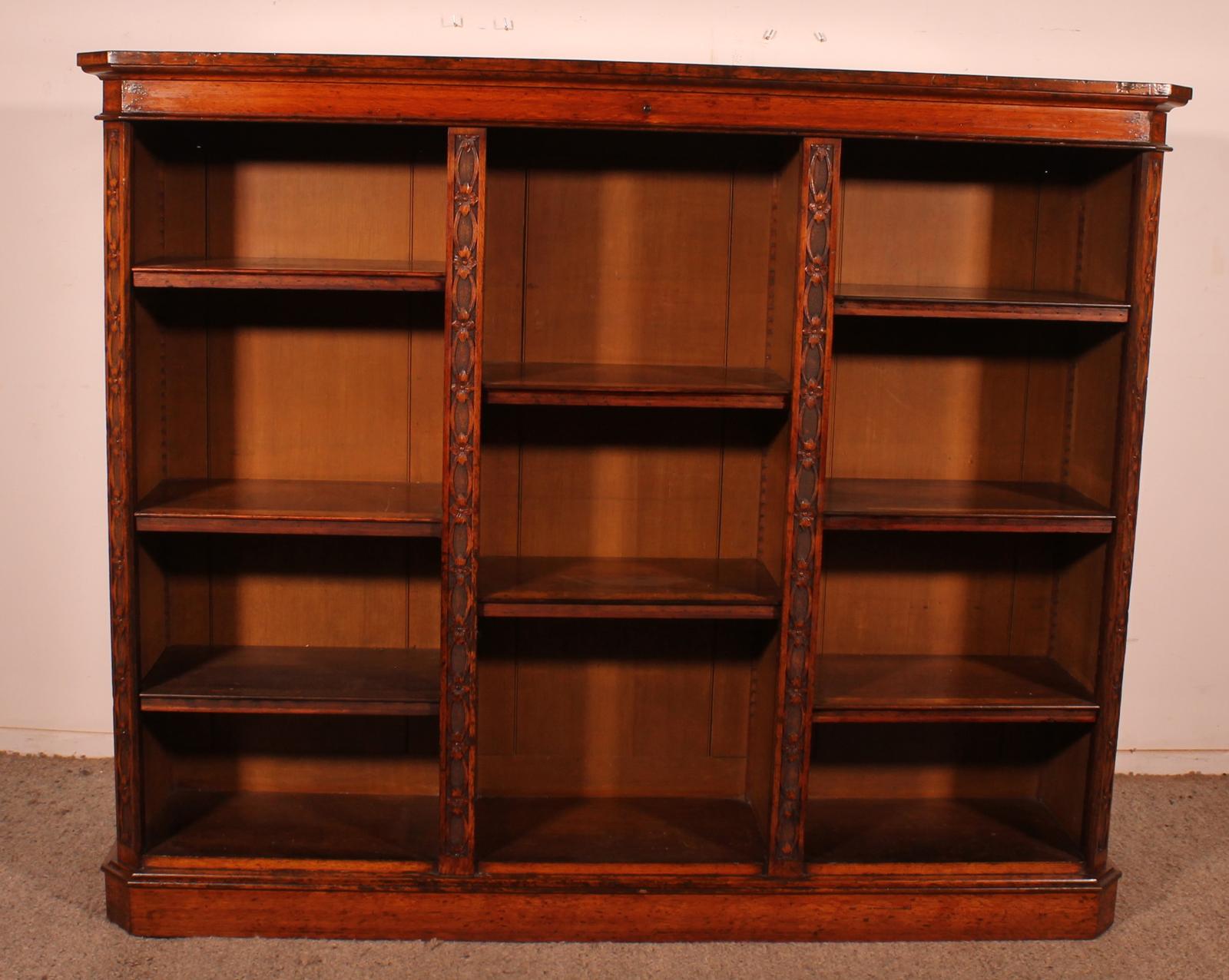 Large Open Bookcase in Oak - 19th Century (1 of 12)