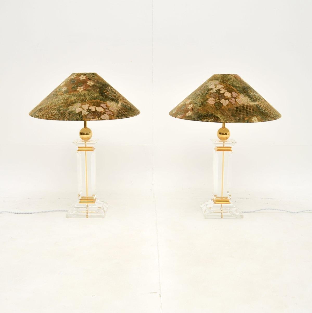 Pair of Vintage Italian Lucite Table Lamps (1 of 9)