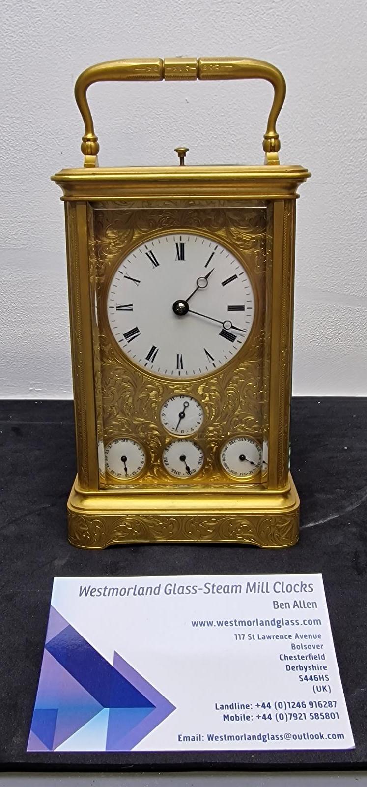 Stunning Engraved Carriage Clock LA409167