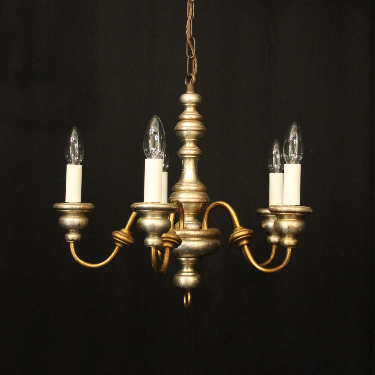 Italian Florentine 5 Light Giltwood Chandelier (1 of 10)