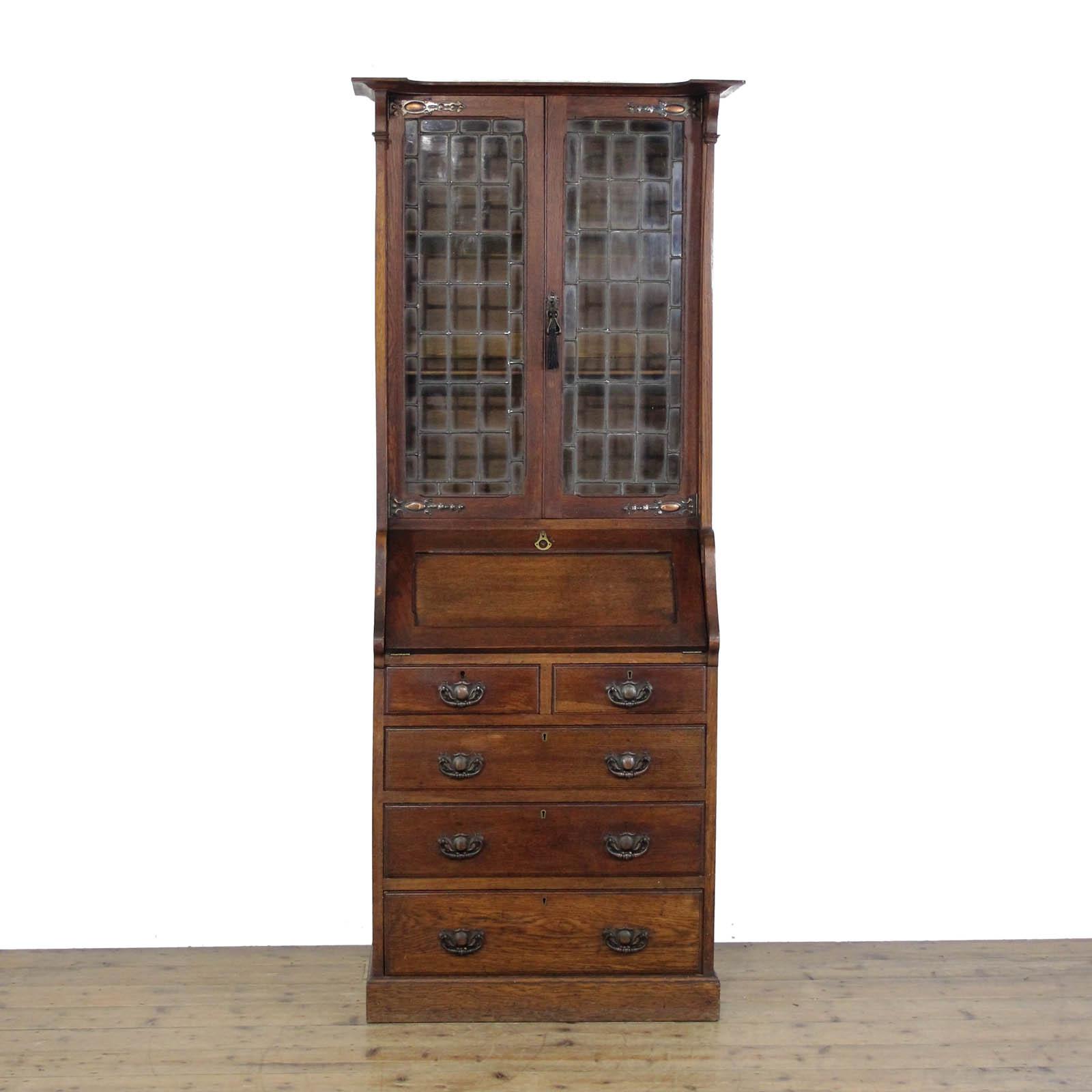Antique Oak Arts and Crafts Bureau Bookcase (1 of 9)
