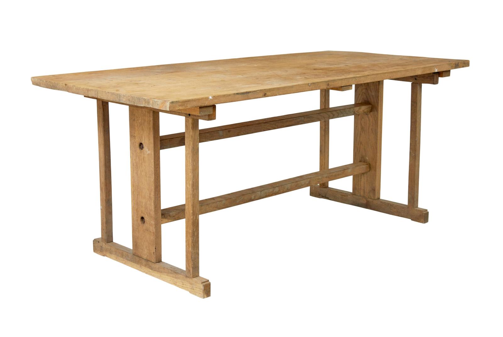 19th Century Swedish Oak & Pine Trestle Table (1 of 8) 19th Century Swedish Oak & Pine Trestle Table (1 of 8)