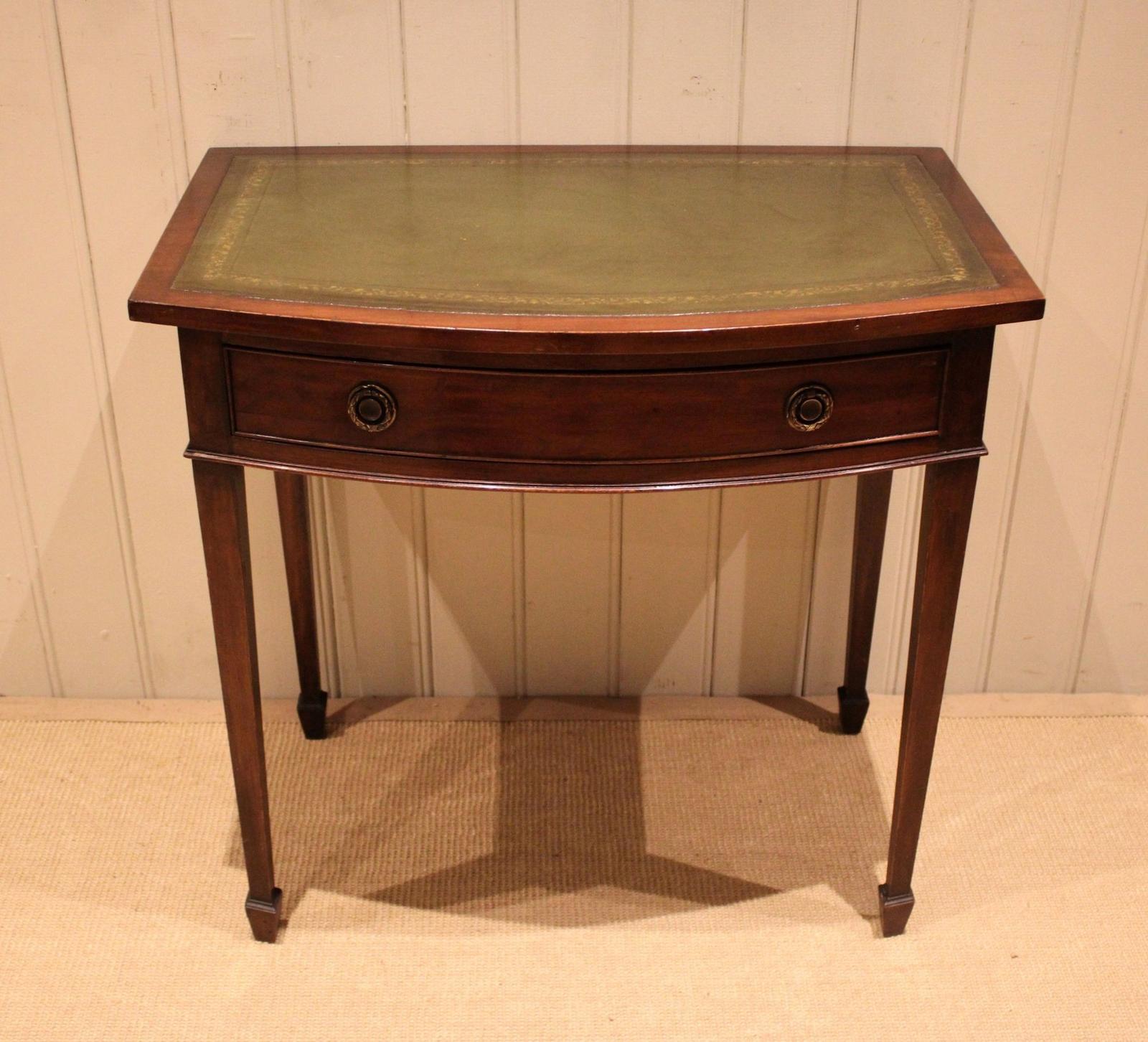Low Bow Front Mahogany Writing Table (1 of 12)