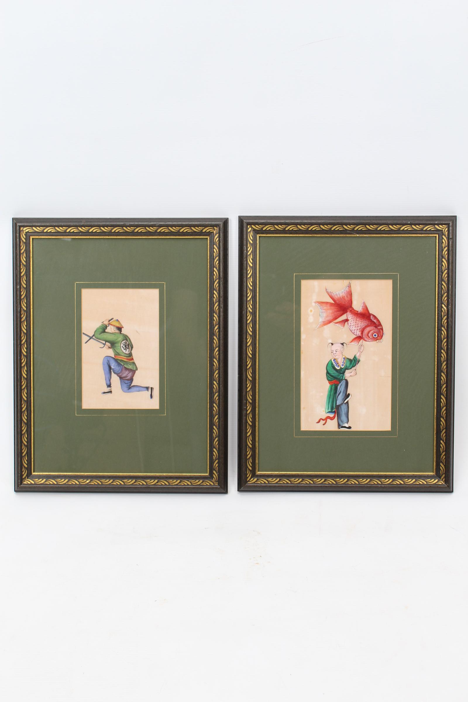 Small Pair of Antique Chinese Watercolours (1 of 13) Small Pair of Antique Chinese Watercolours (1 of 13)