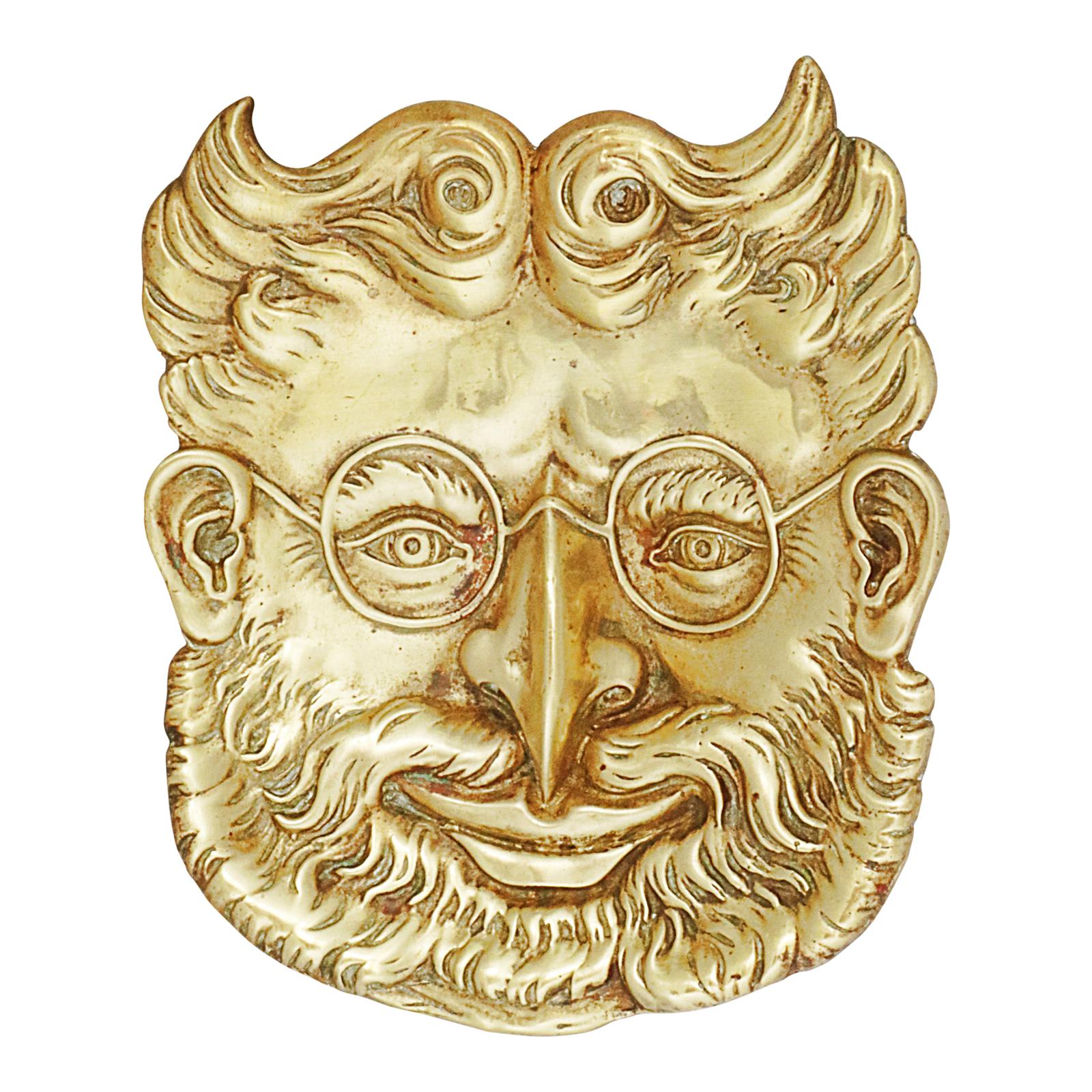 Cast Brass Dish, Devils Face (1 of 5)