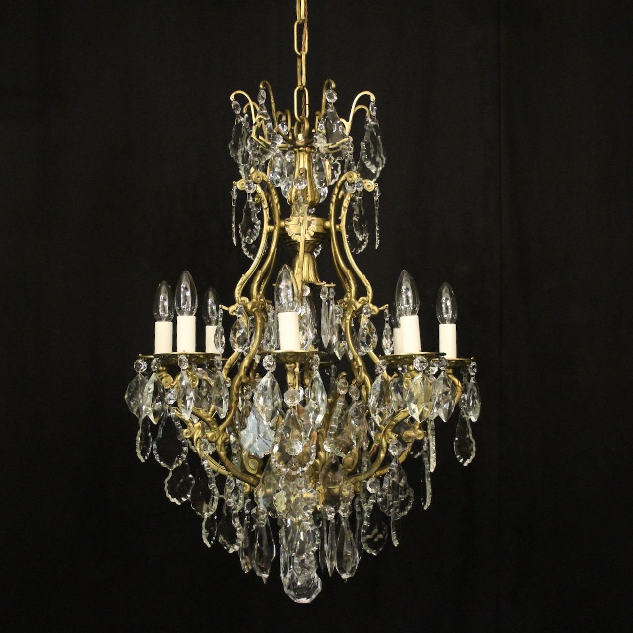 French Gilded 9 Light Birdcage Chandelier (1 of 10)