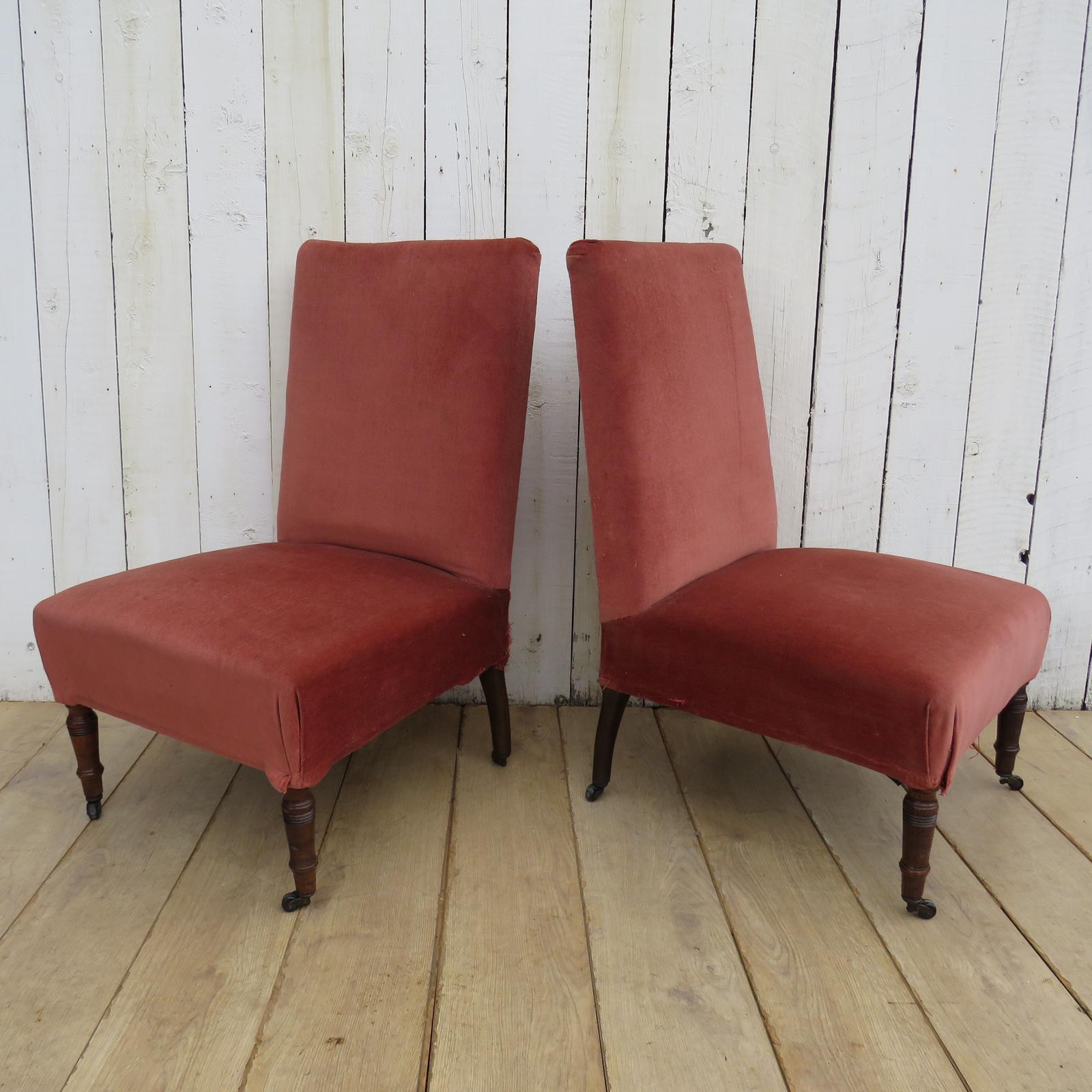 Pair Of Antique Napoleon III Slipper Chairs (1 of 8)