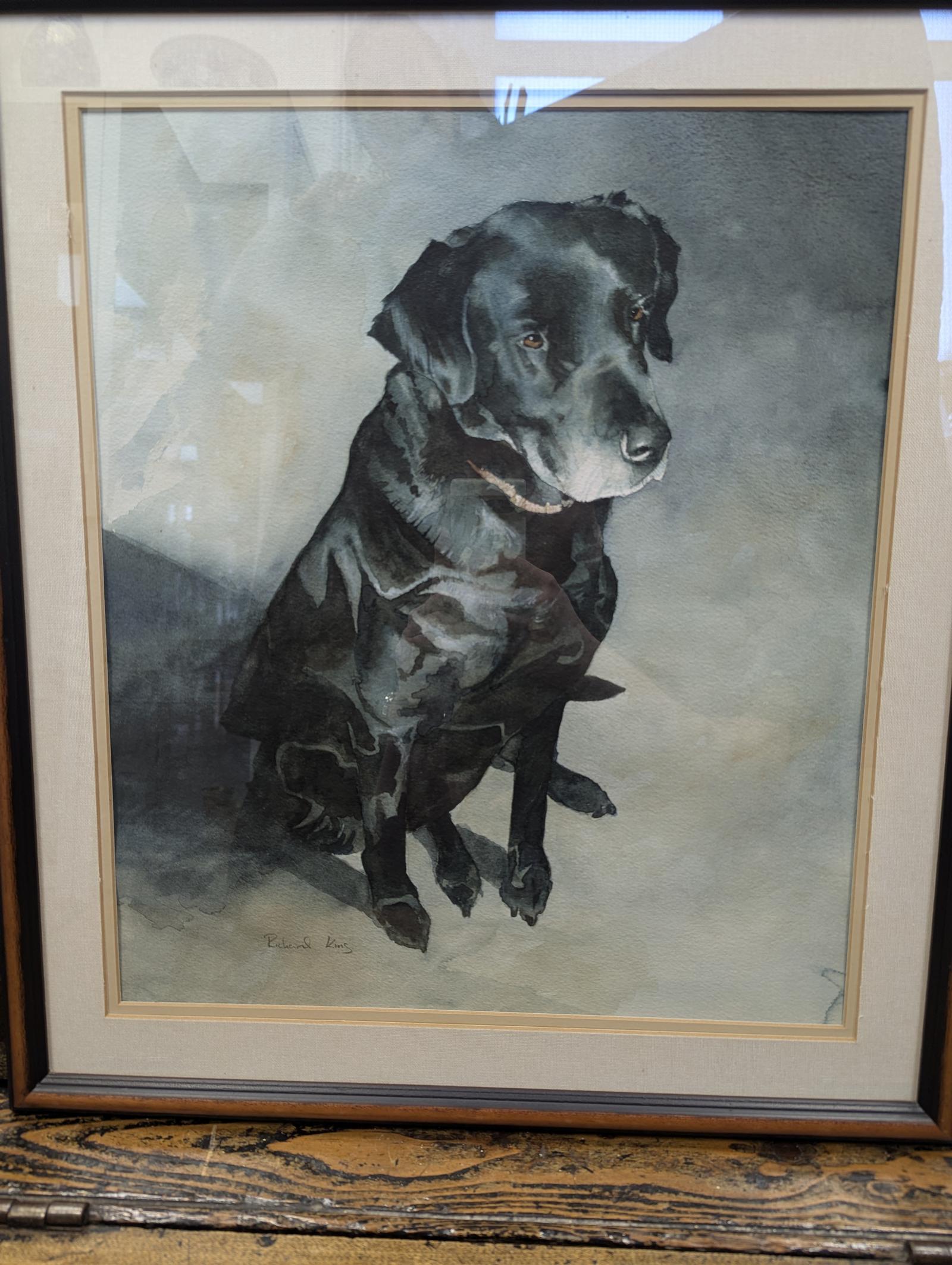 Watercolour of a Black Labrador Retriever - Signed (1 of 6) Watercolour of a Black Labrador Retriever - Signed (1 of 6)