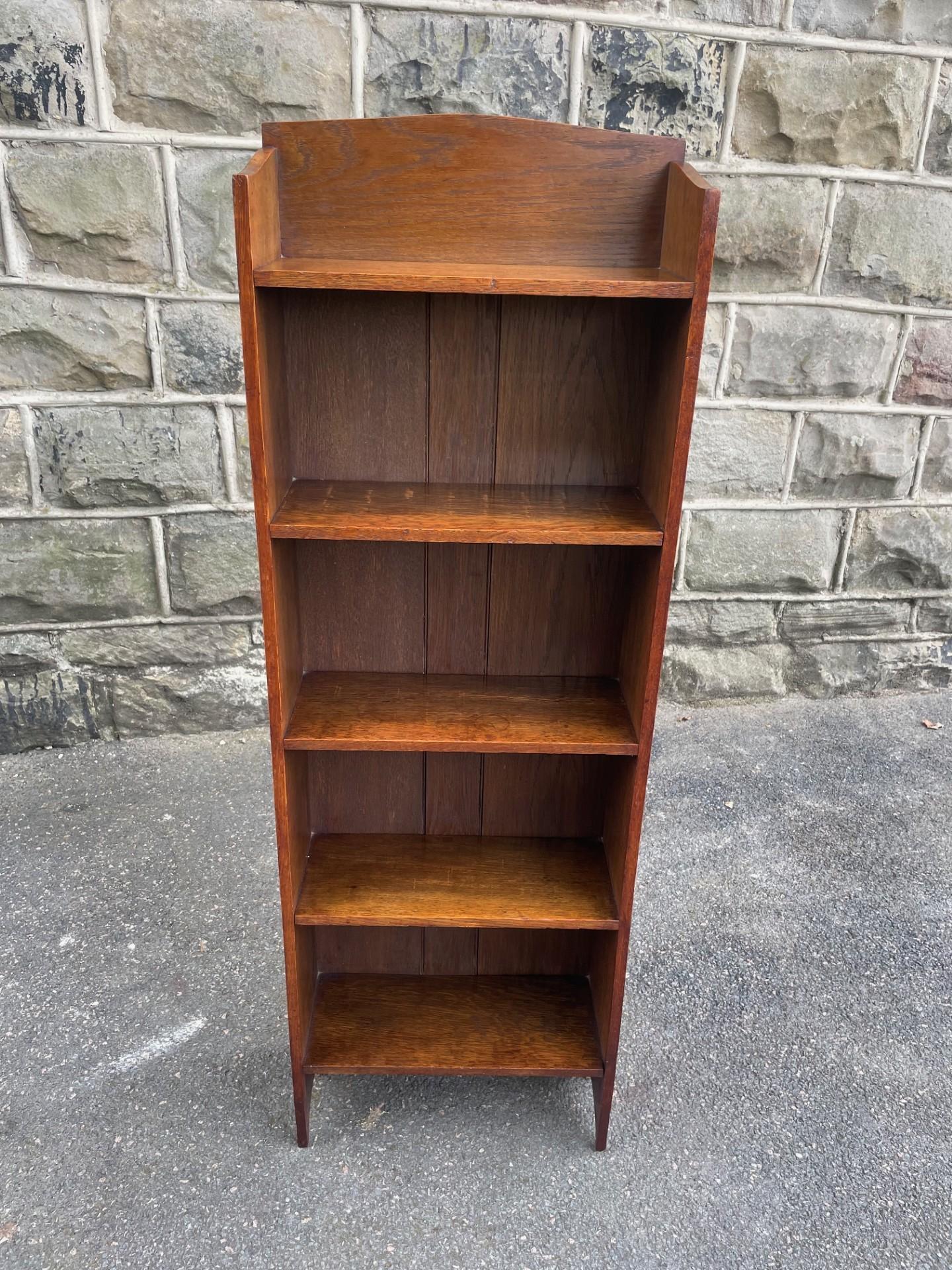 Arts & Crafts Slim Oak Open Bookcase Bookshelf (1 of 8) Arts & Crafts Slim Oak Open Bookcase Bookshelf (1 of 8)