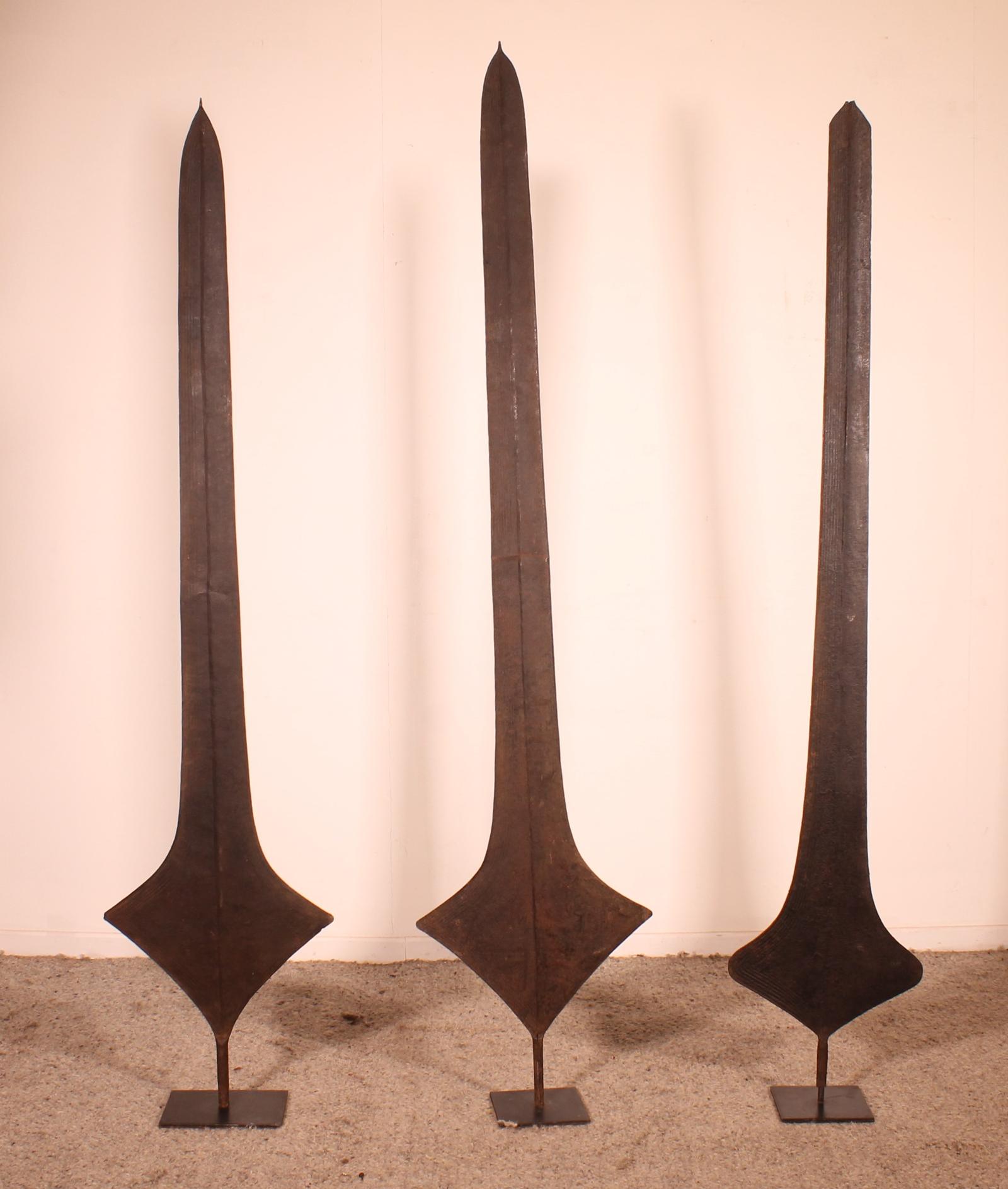 Three African Topoke Sword Currency on Custom Stands (1 of 10)