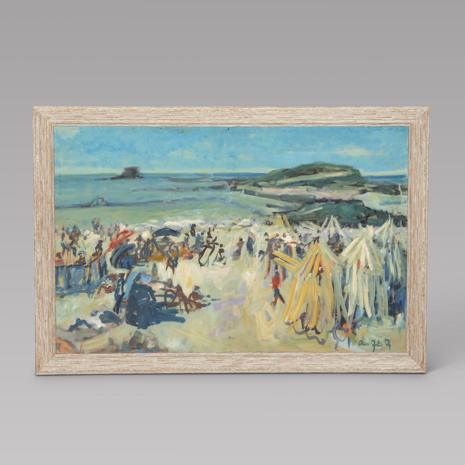 Ross Foster - Large Oil of Beach Scene (1 of 3)