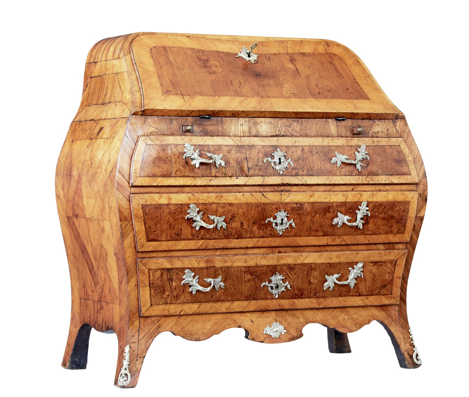 Rococo 18th Century Yew & Elm Bureau Desk (1 of 16)